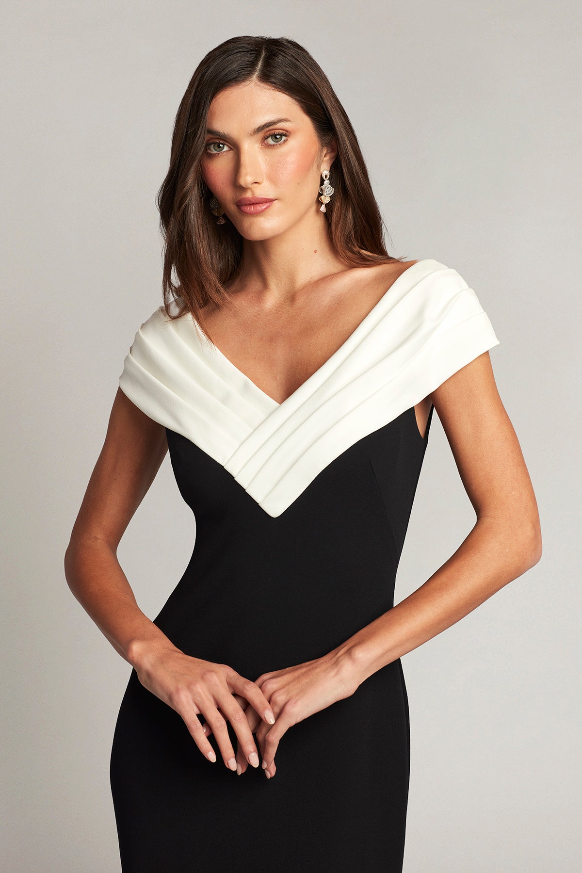 Maribel Draped V-Neck Gown
