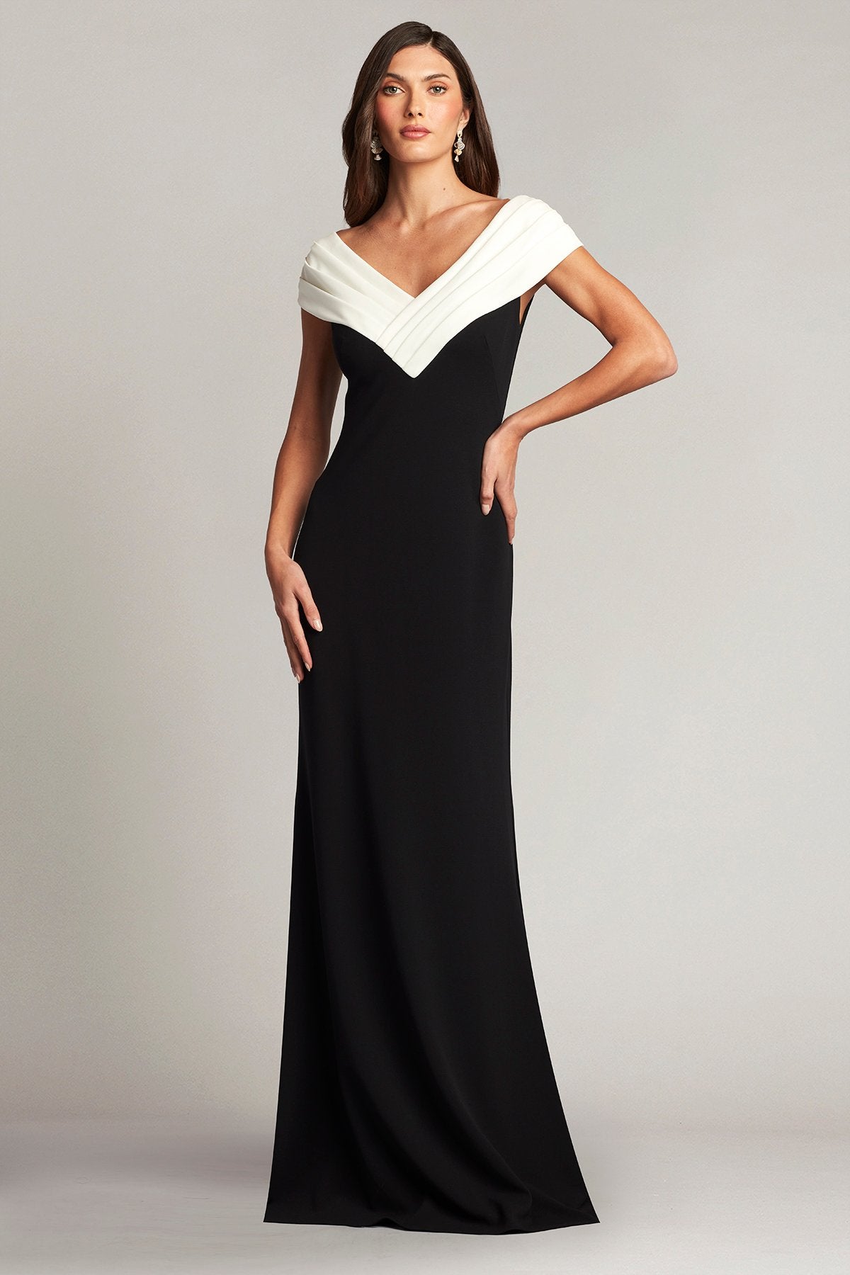Maribel Draped V-Neck Gown