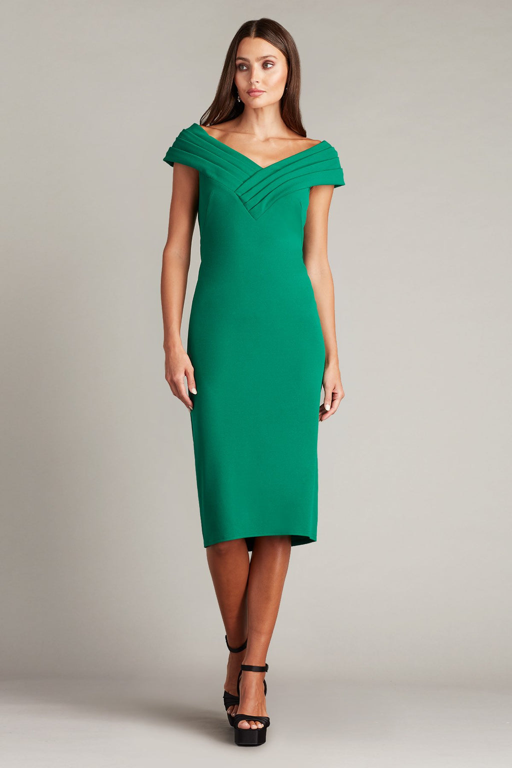 Maribel Draped V-Neck Dress