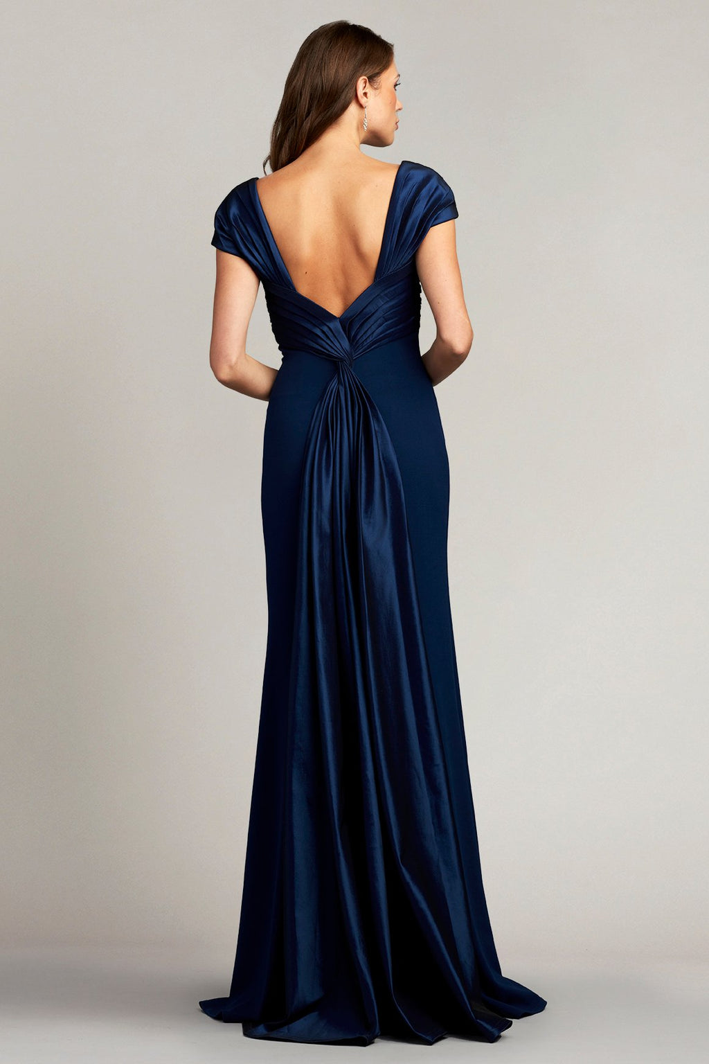 Geller Draped Taffeta Crepe Gown