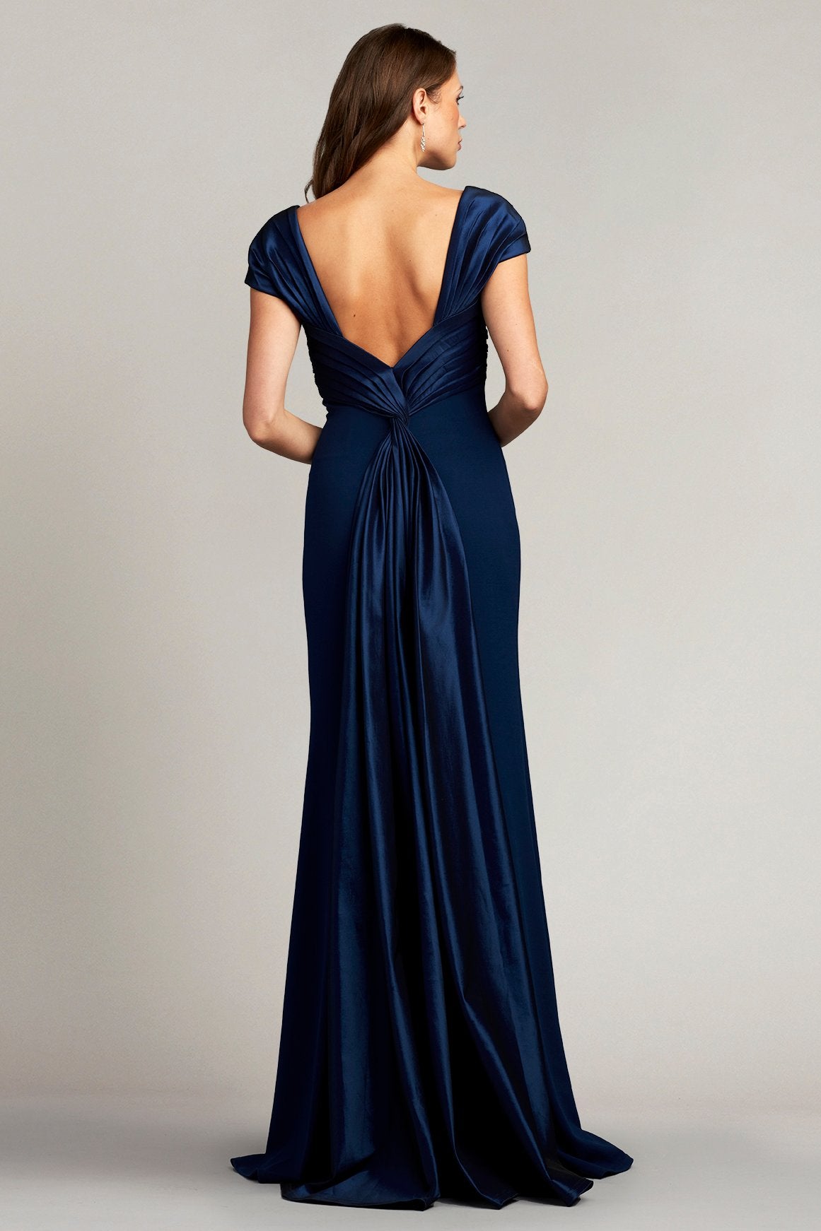Geller Draped Taffeta Crepe Gown