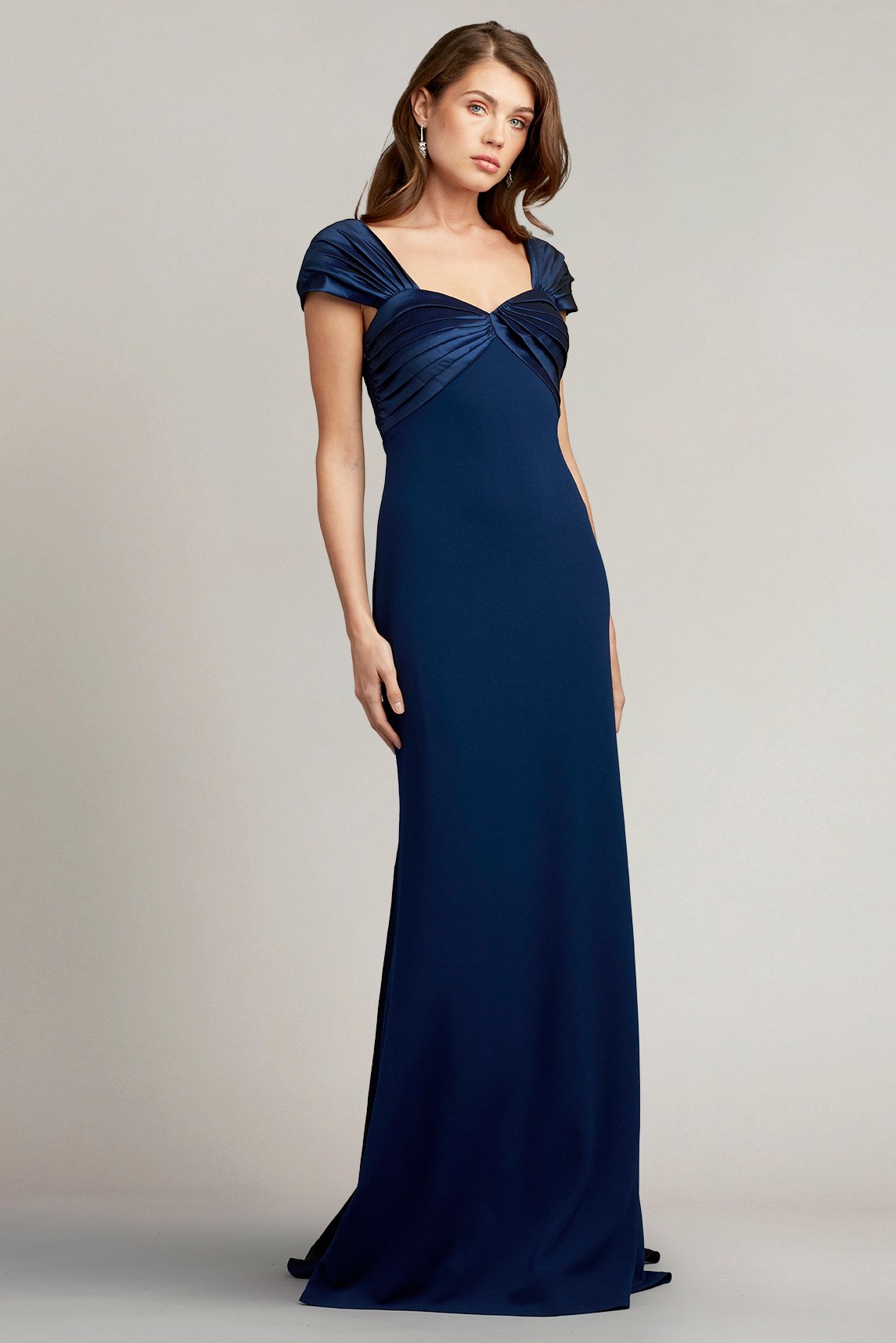 Geller Draped Taffeta Crepe Gown