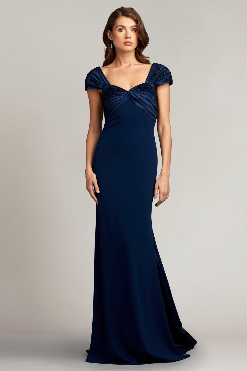Geller Draped Taffeta Crepe Gown