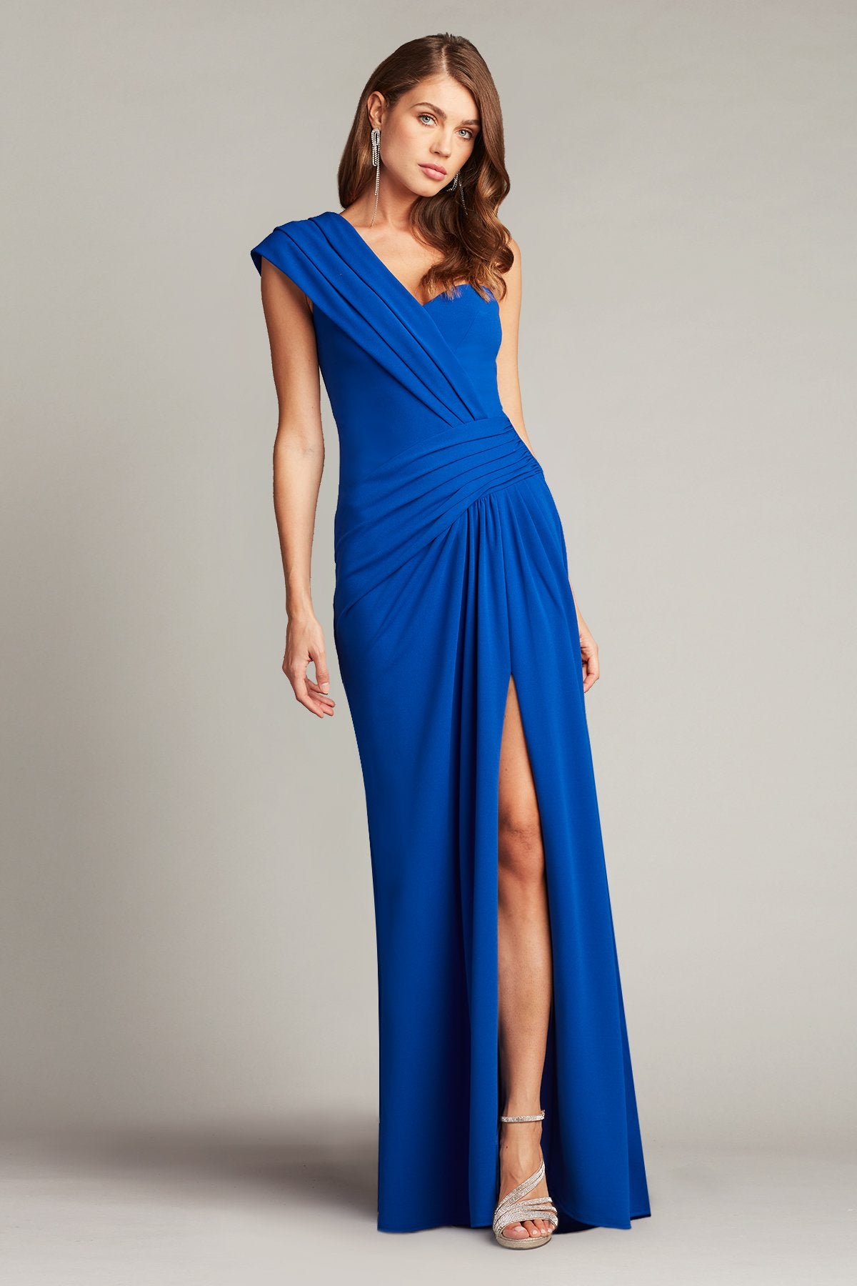 Tey One-Shoulder Draped Gown