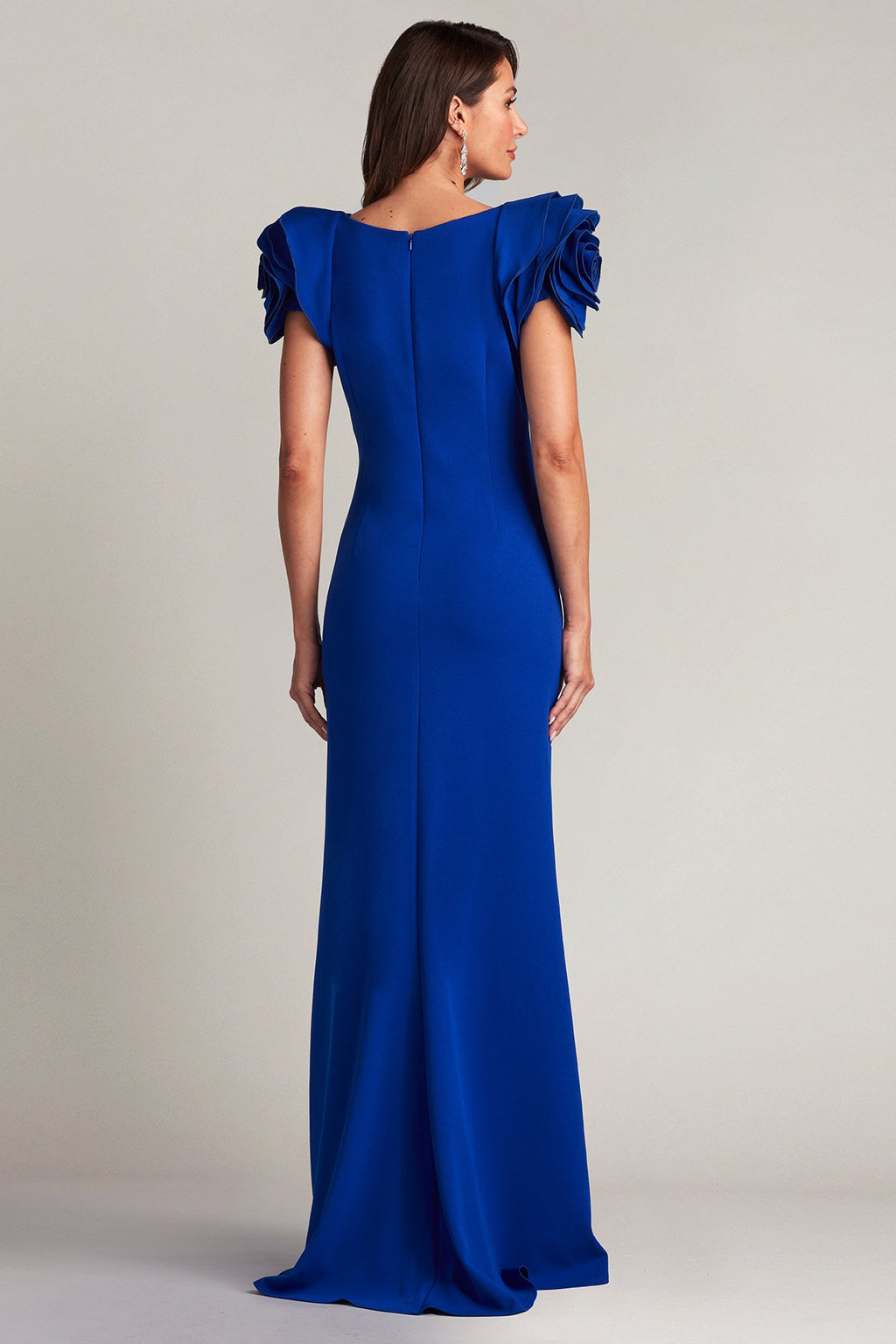 Maylee Rosette-Shoulder Gown