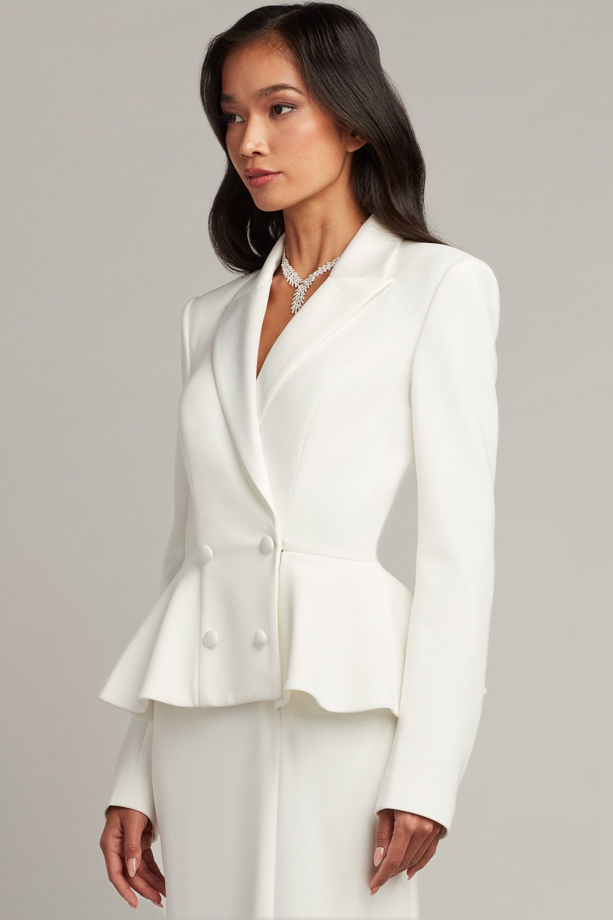Gilles Peplum Tuxedo Bridal Gown