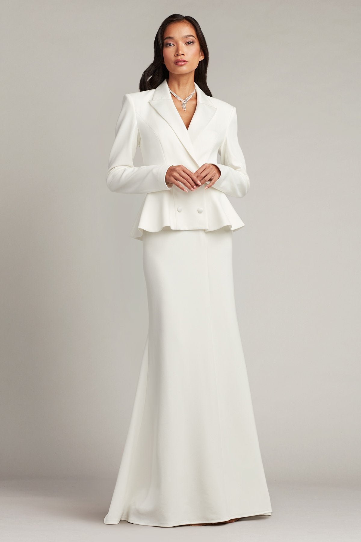 Gilles Peplum Tuxedo Bridal Gown – Tadashi Shoji Official Online Boutique Gilles Peplum Tuxedo Bridal Gown – Tadashi Shoji Official Online Boutique