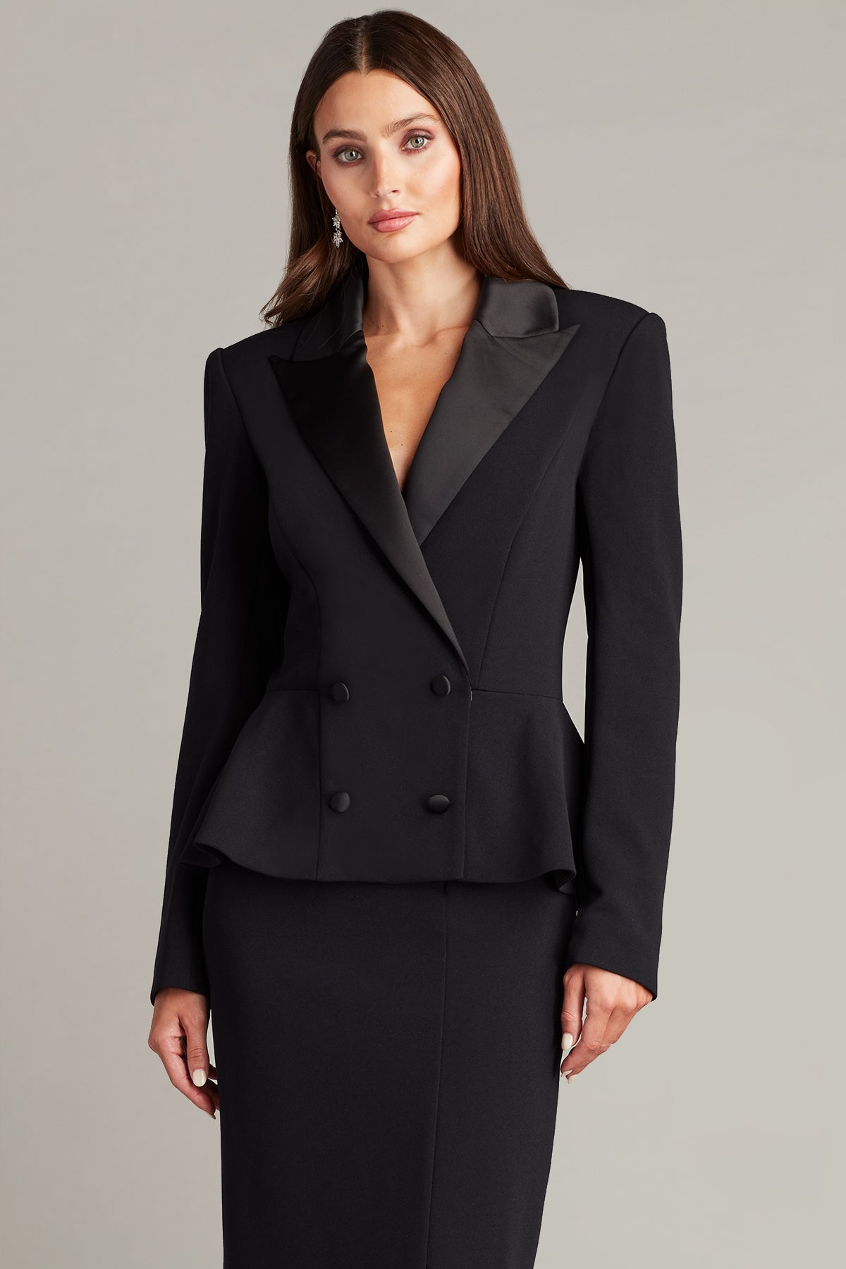 Gilles Peplum Tuxedo Dress