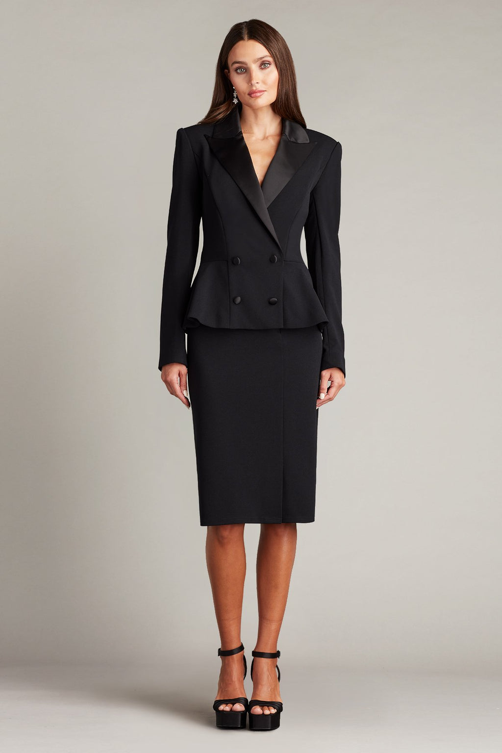 Gilles Peplum Tuxedo Dress