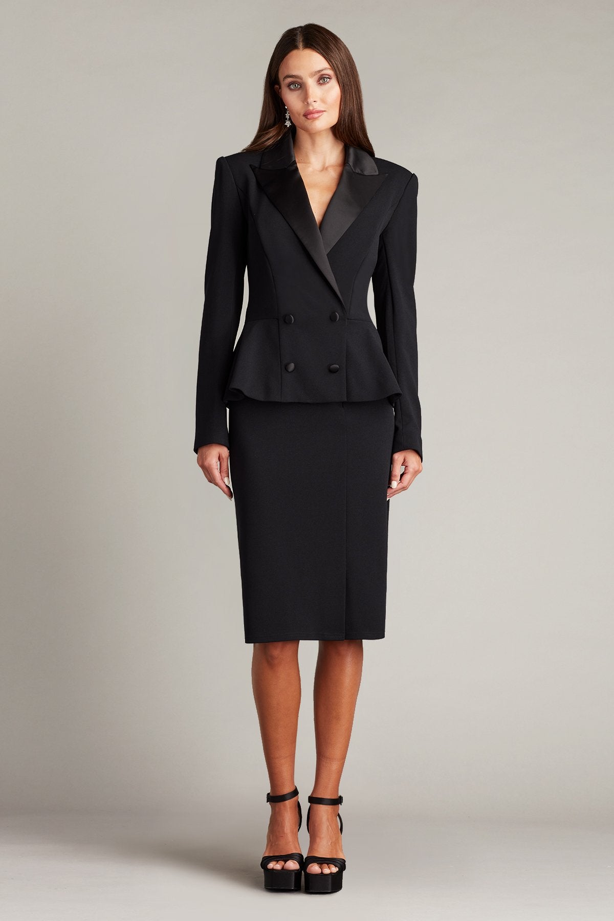 Gilles Peplum Tuxedo Dress