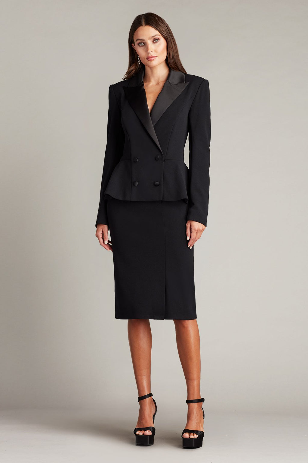 Gilles Peplum Tuxedo Dress