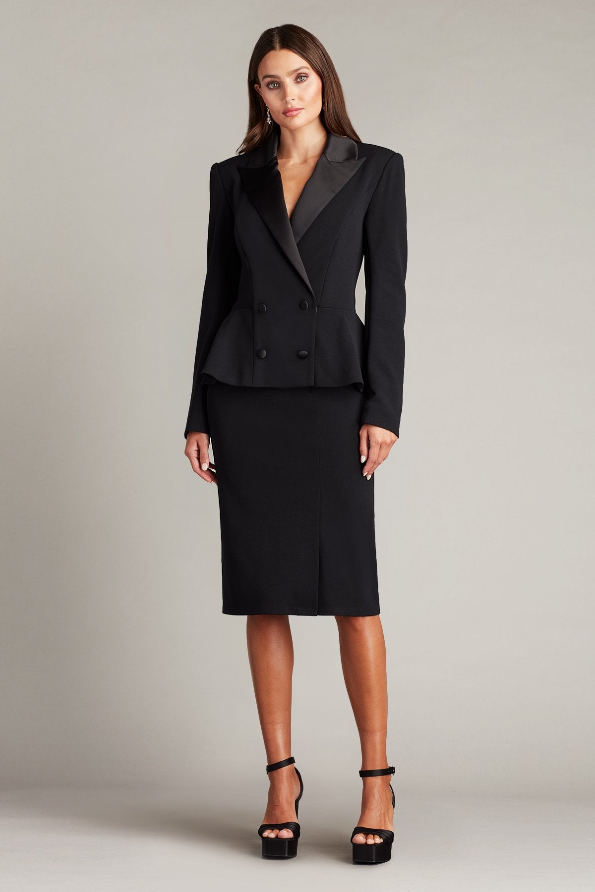 Gilles Peplum Tuxedo Dress