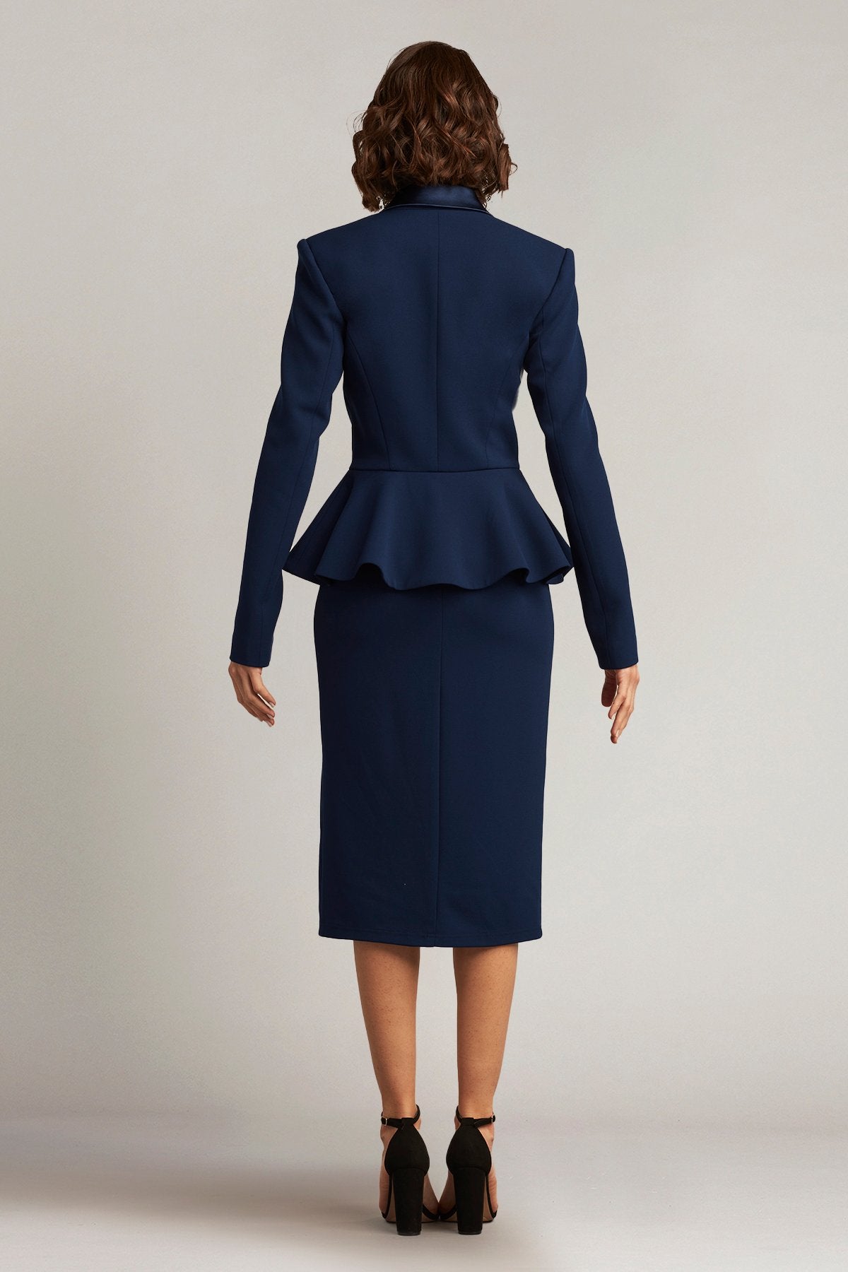 Gilles Peplum Tuxedo Dress