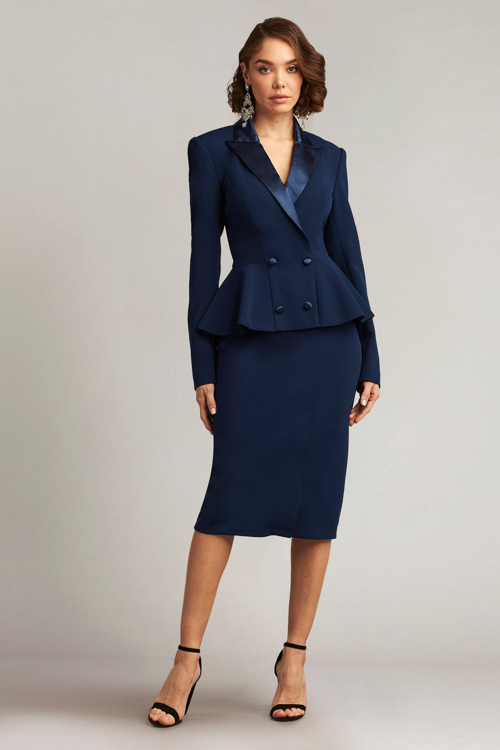Gilles Peplum Tuxedo Dress