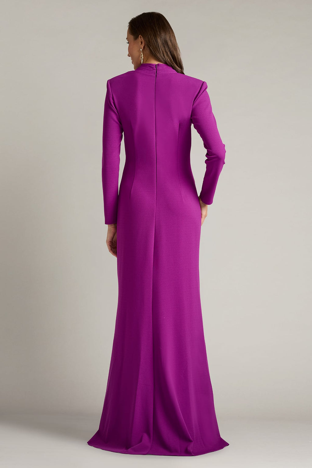 Markum Long-Sleeve Flounce Gown