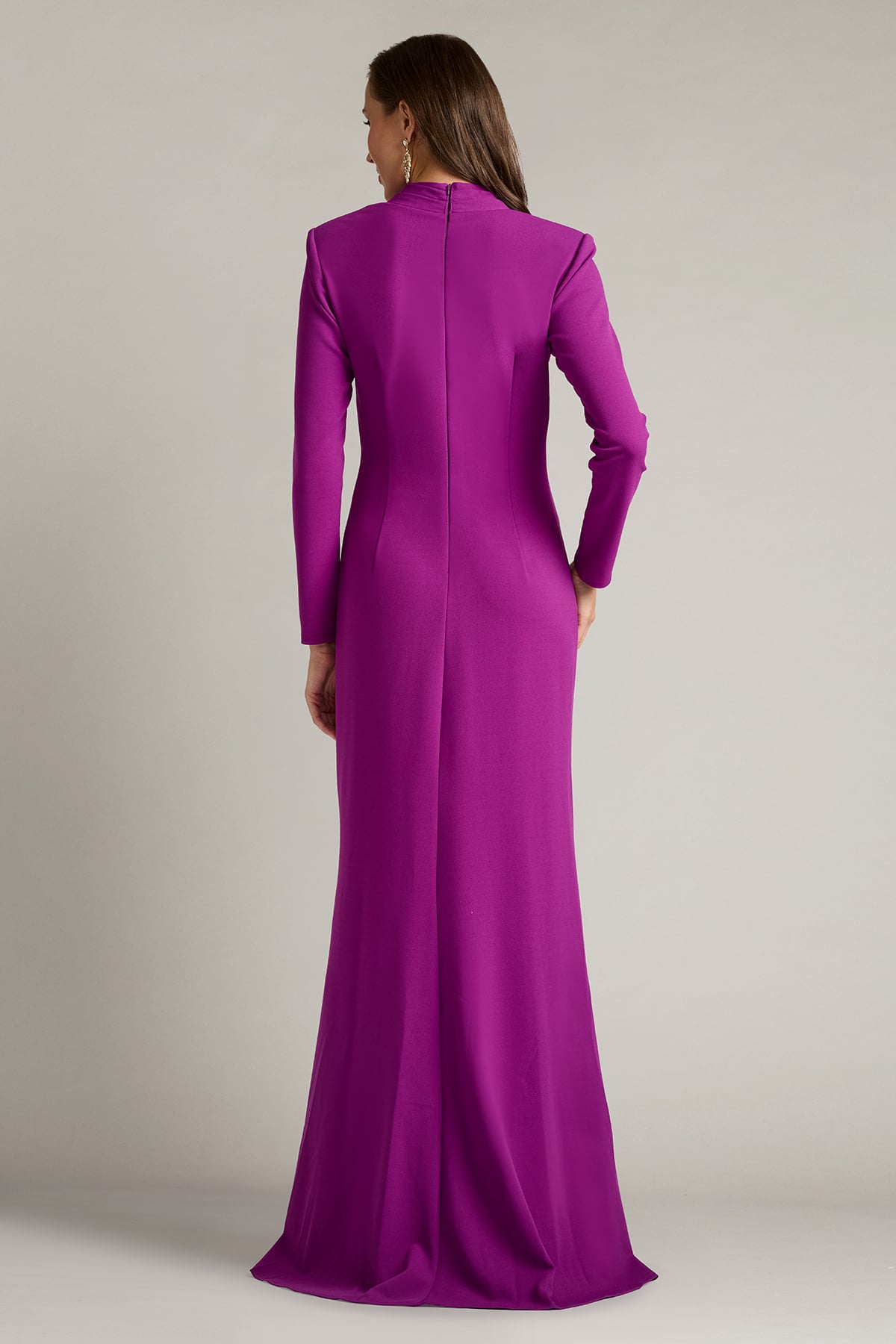 Markum Long-Sleeve Flounce Gown