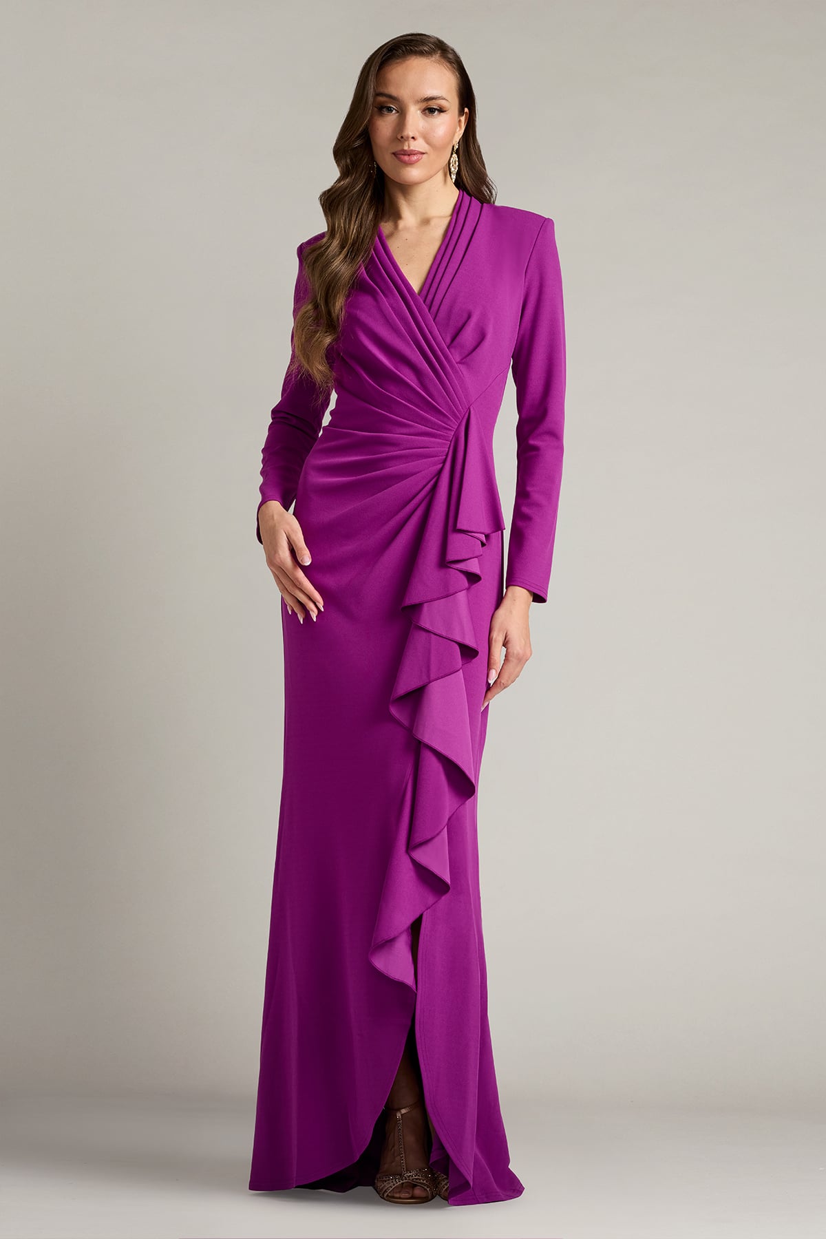 long sleeve formal dresses online Chic Red Fitted Evening Formal Dress With Long Sleeve 36