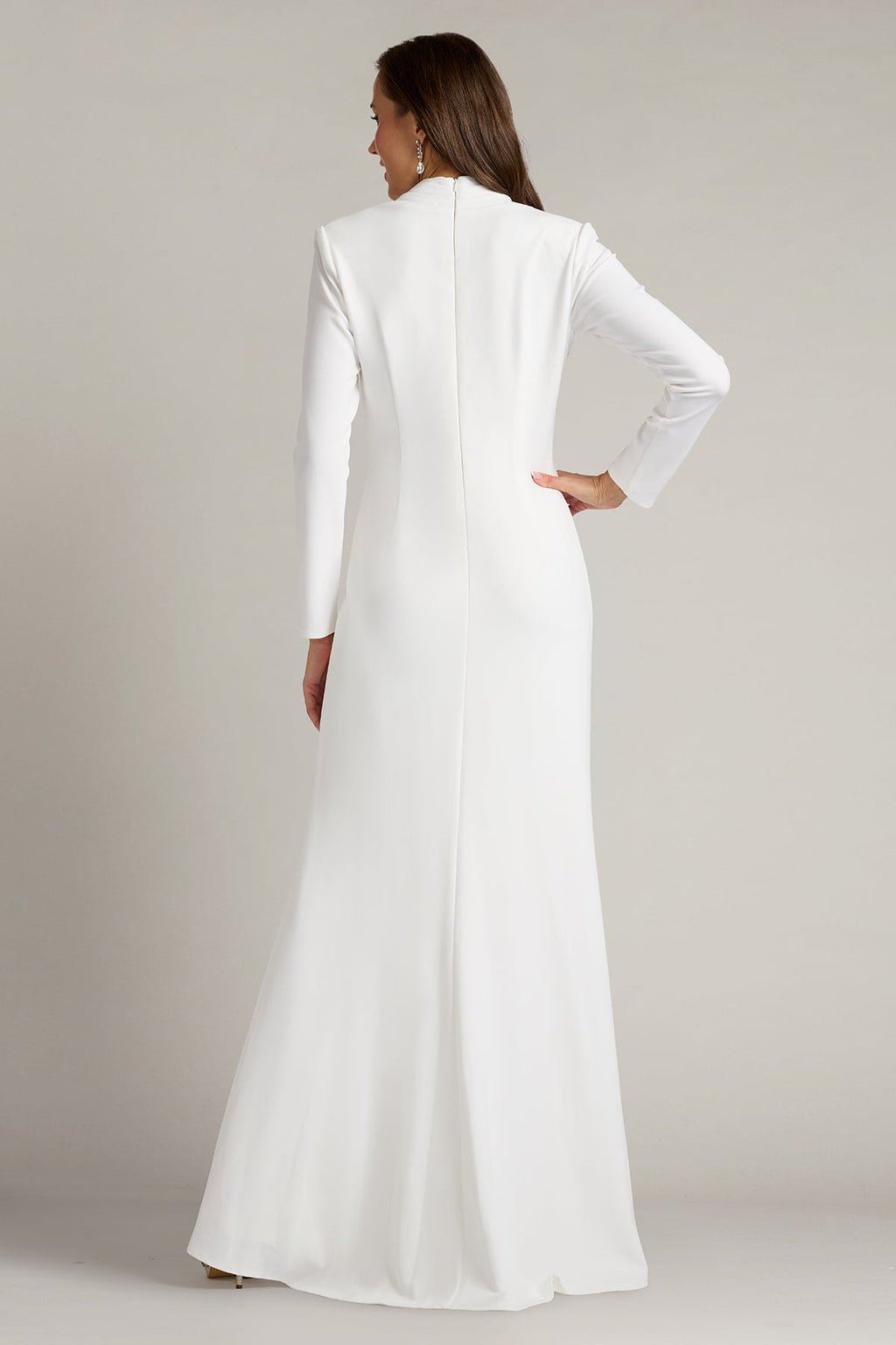 Markum Long-Sleeve Flounce Gown