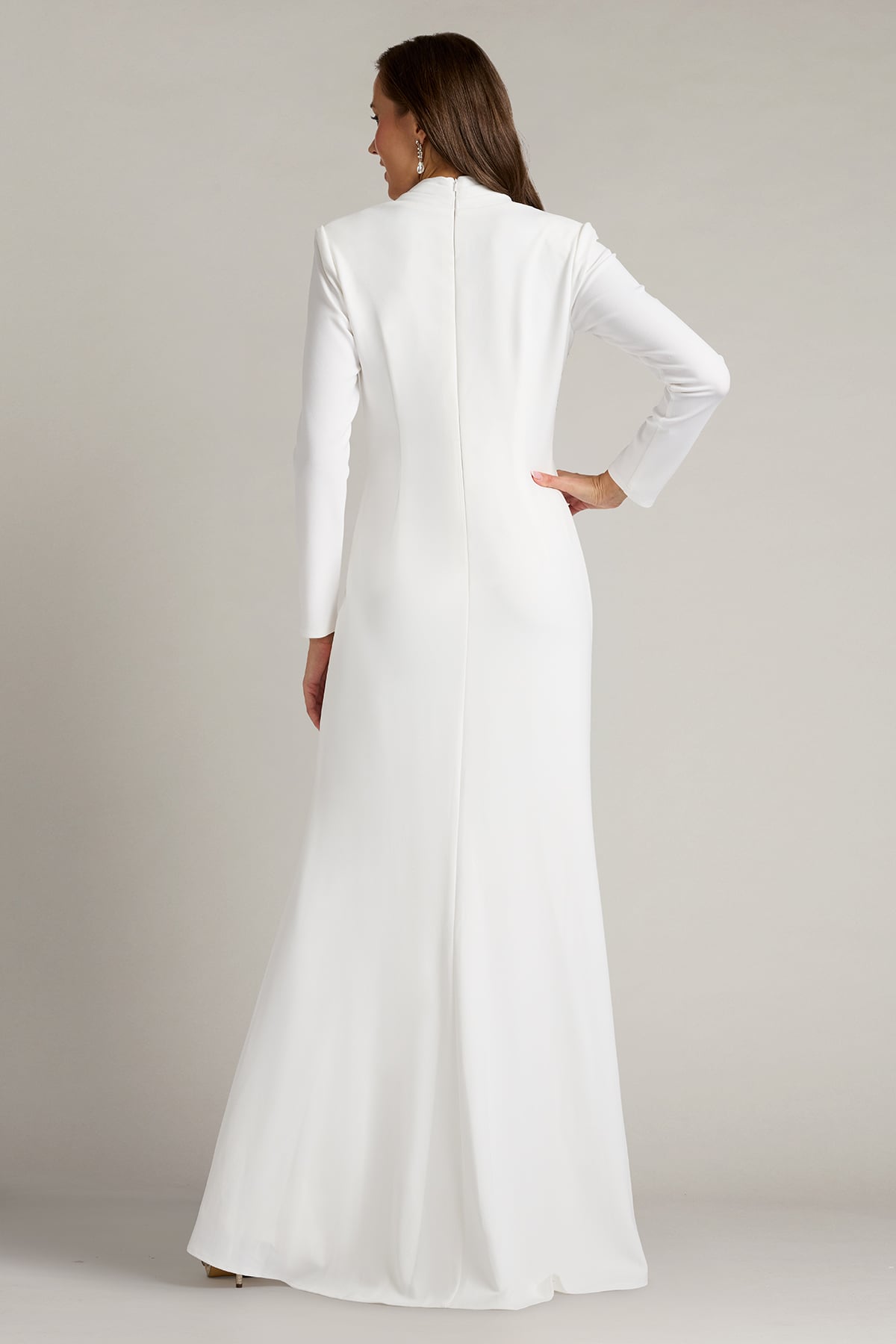 Markum Long-Sleeve Flounce Gown