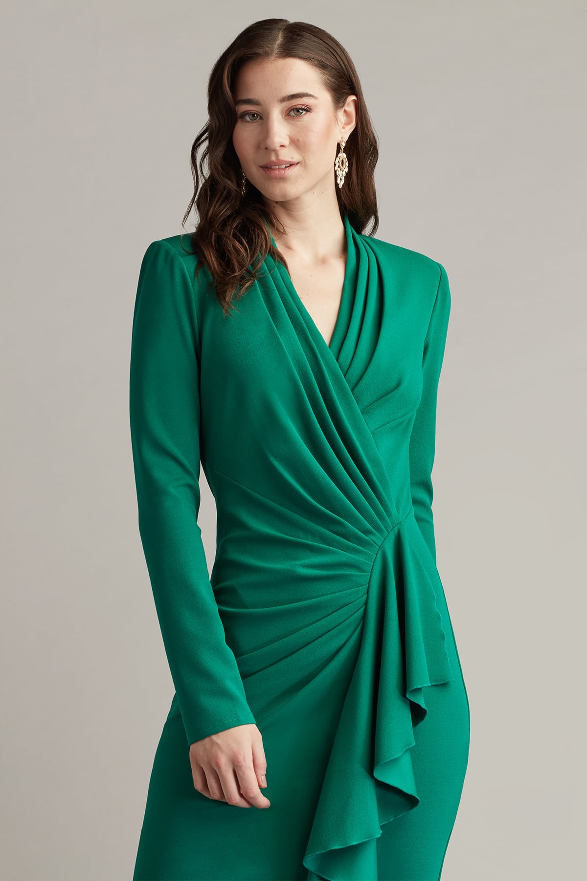 Markum Long-Sleeve Flounce Dress