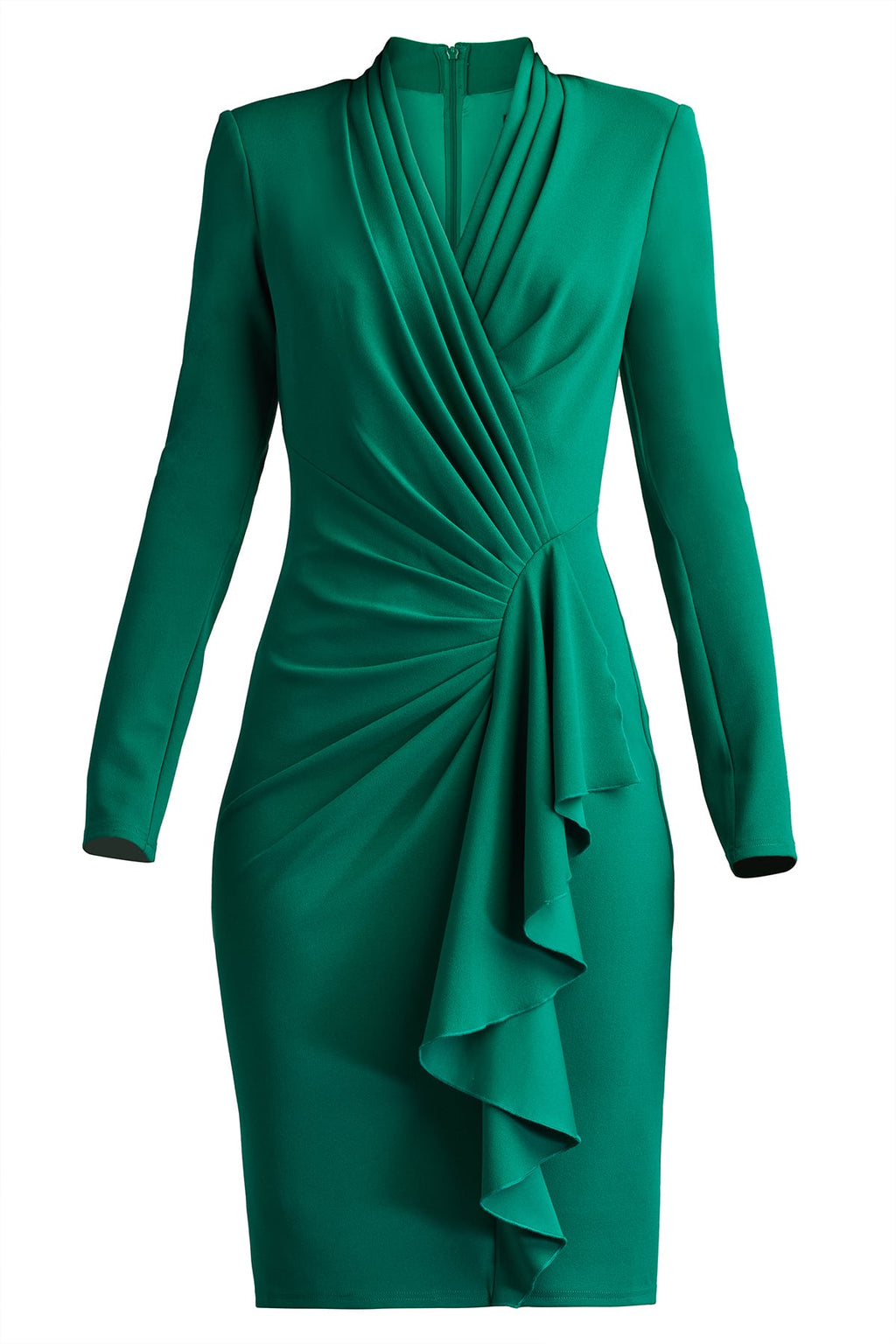 Markum Long-Sleeve Flounce Dress