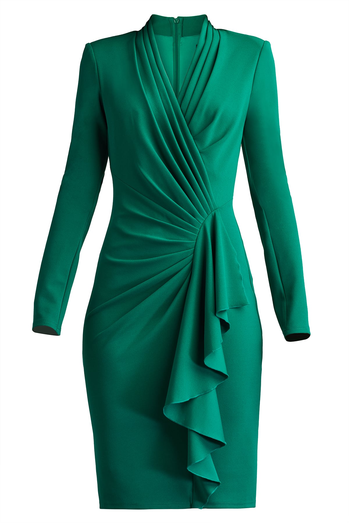 Markum Long-Sleeve Flounce Dress