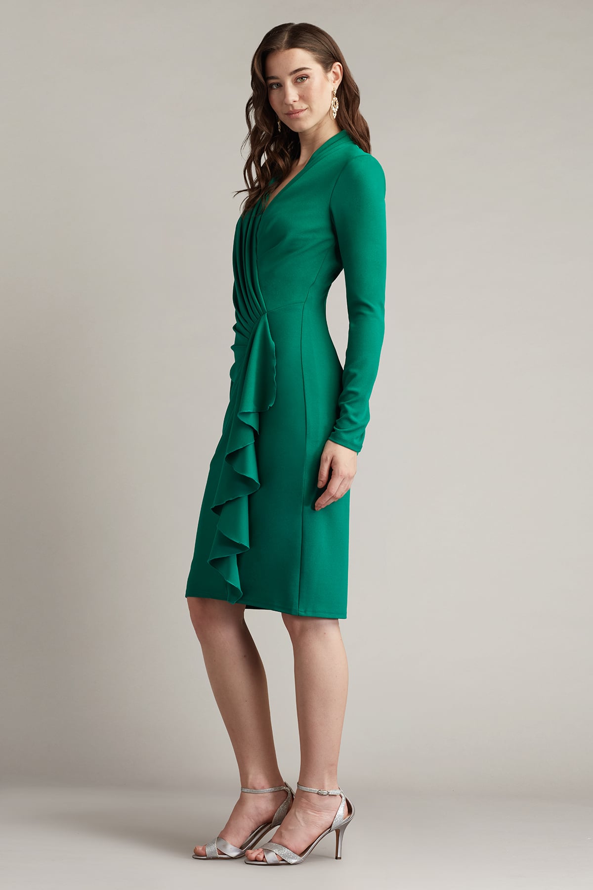 Markum Long-Sleeve Flounce Dress
