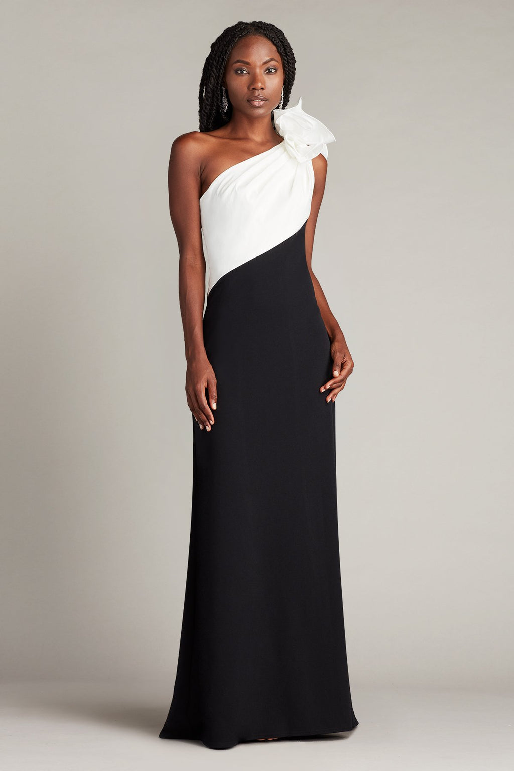Korra One-Shoulder Contrast Gown