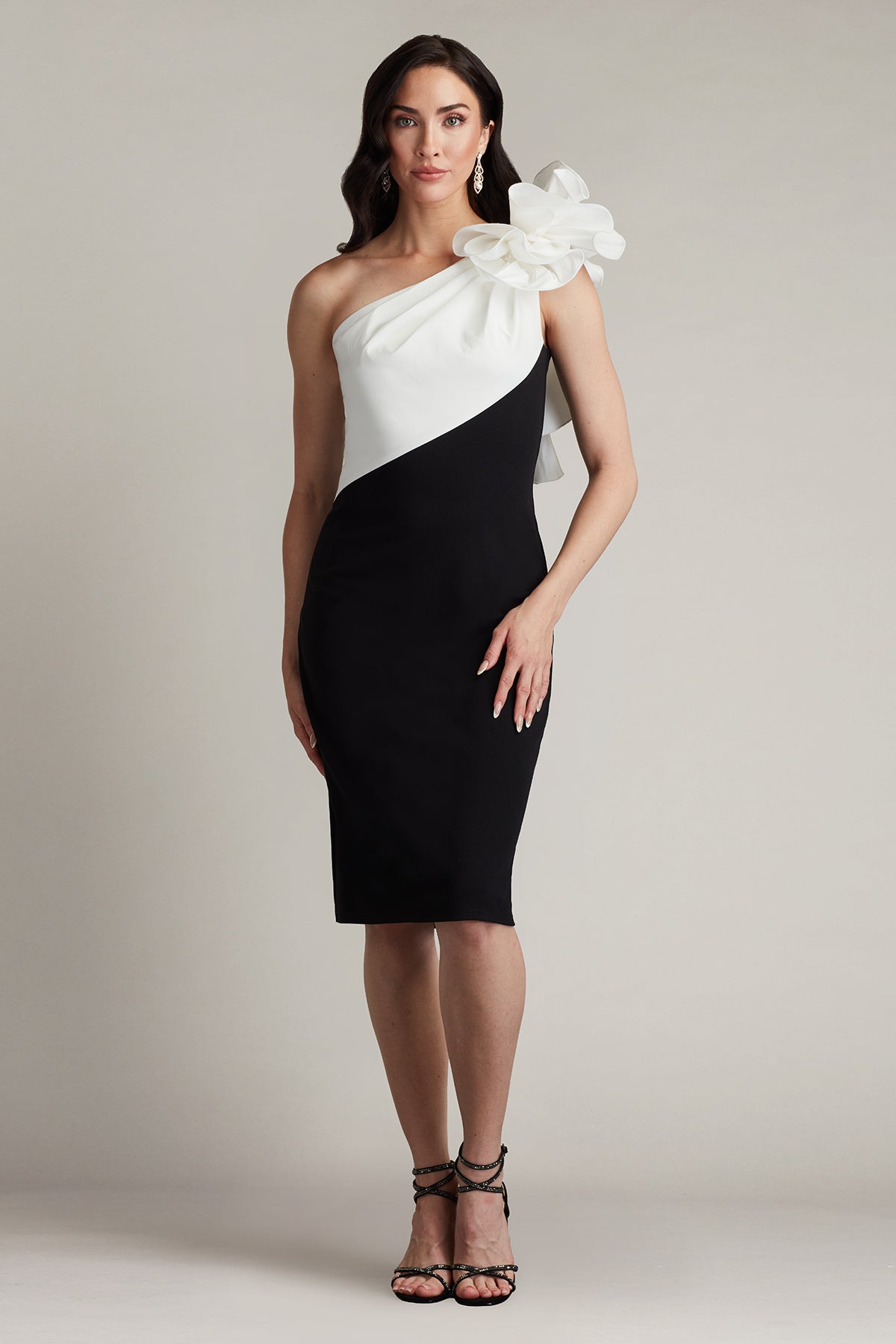 Aria One-Shoulder Ruffle Gown