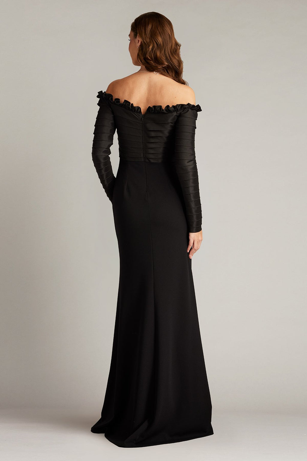 Neena Taffeta Banded Gown