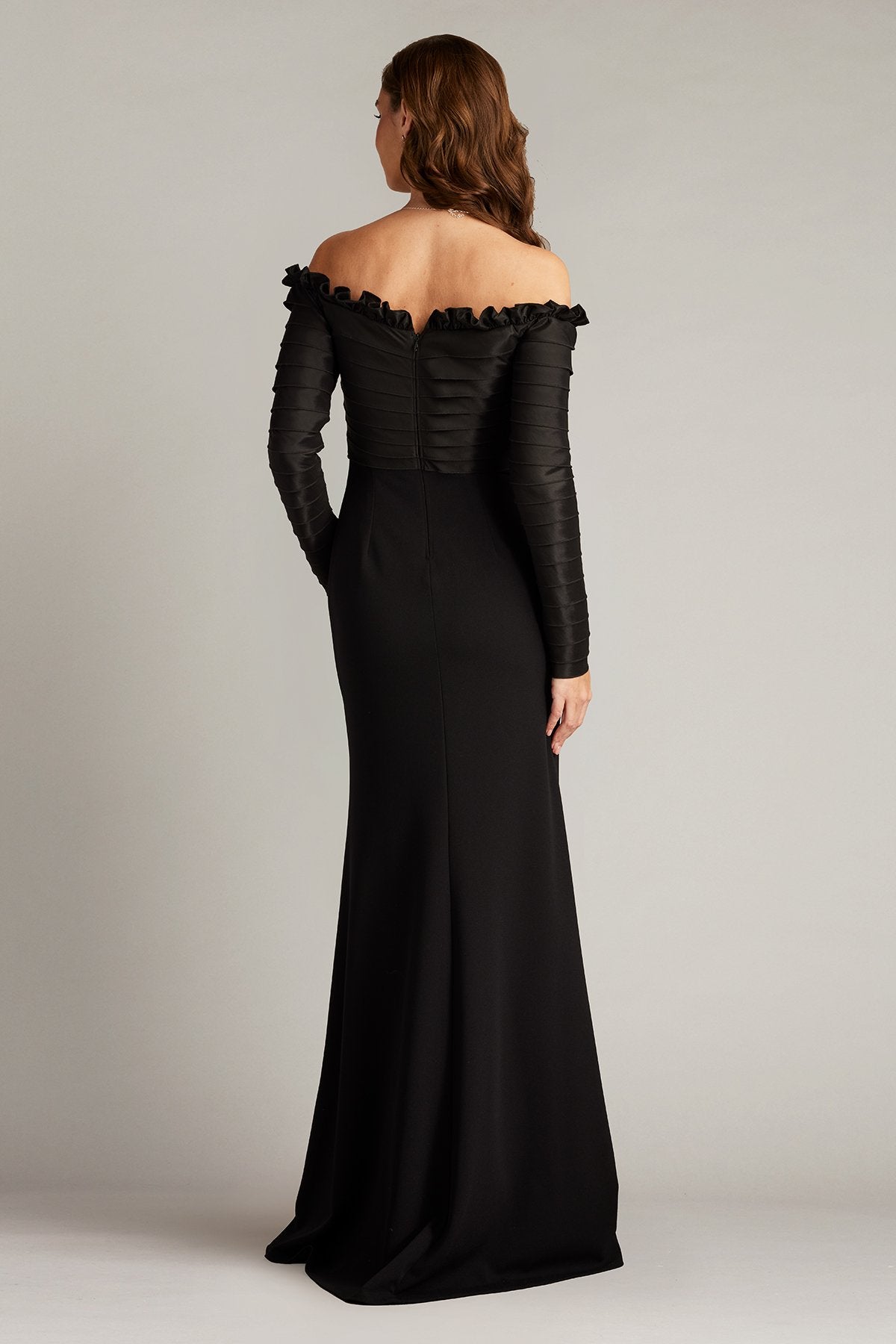Neena Taffeta Banded Gown