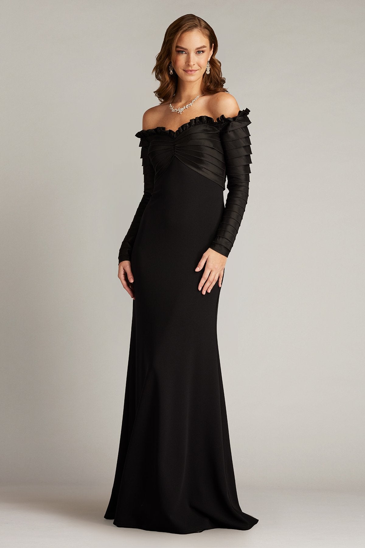 Neena Taffeta Banded Gown