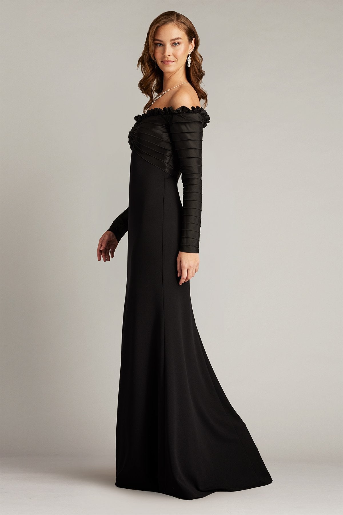Neena Taffeta Banded Gown