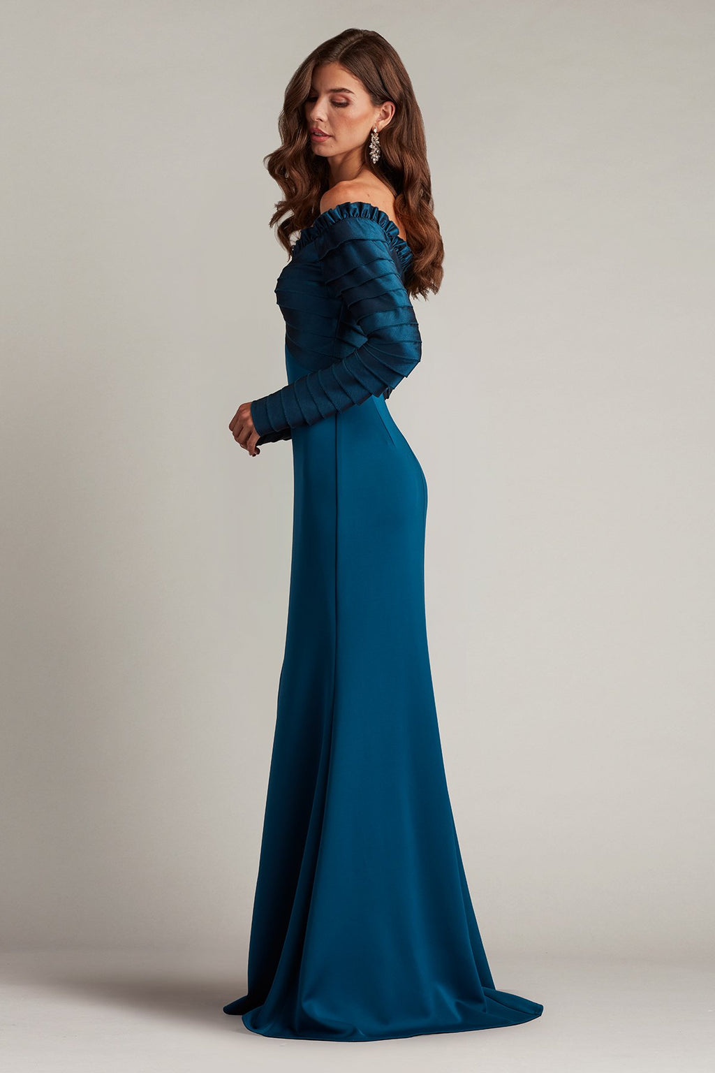 Neena Taffeta Banded Gown