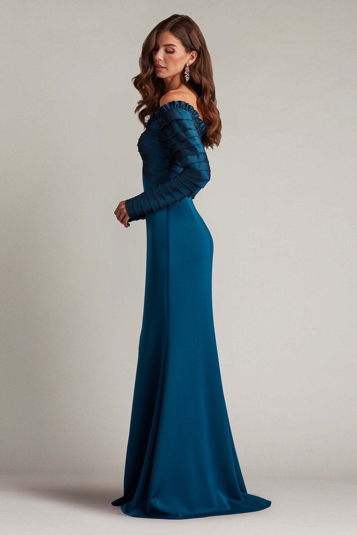 Neena Taffeta Banded Gown