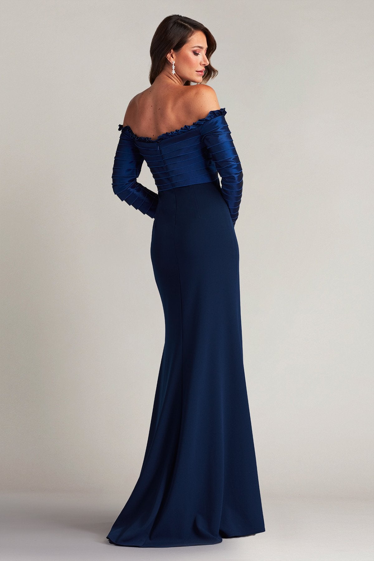 Neena Taffeta Banded Gown