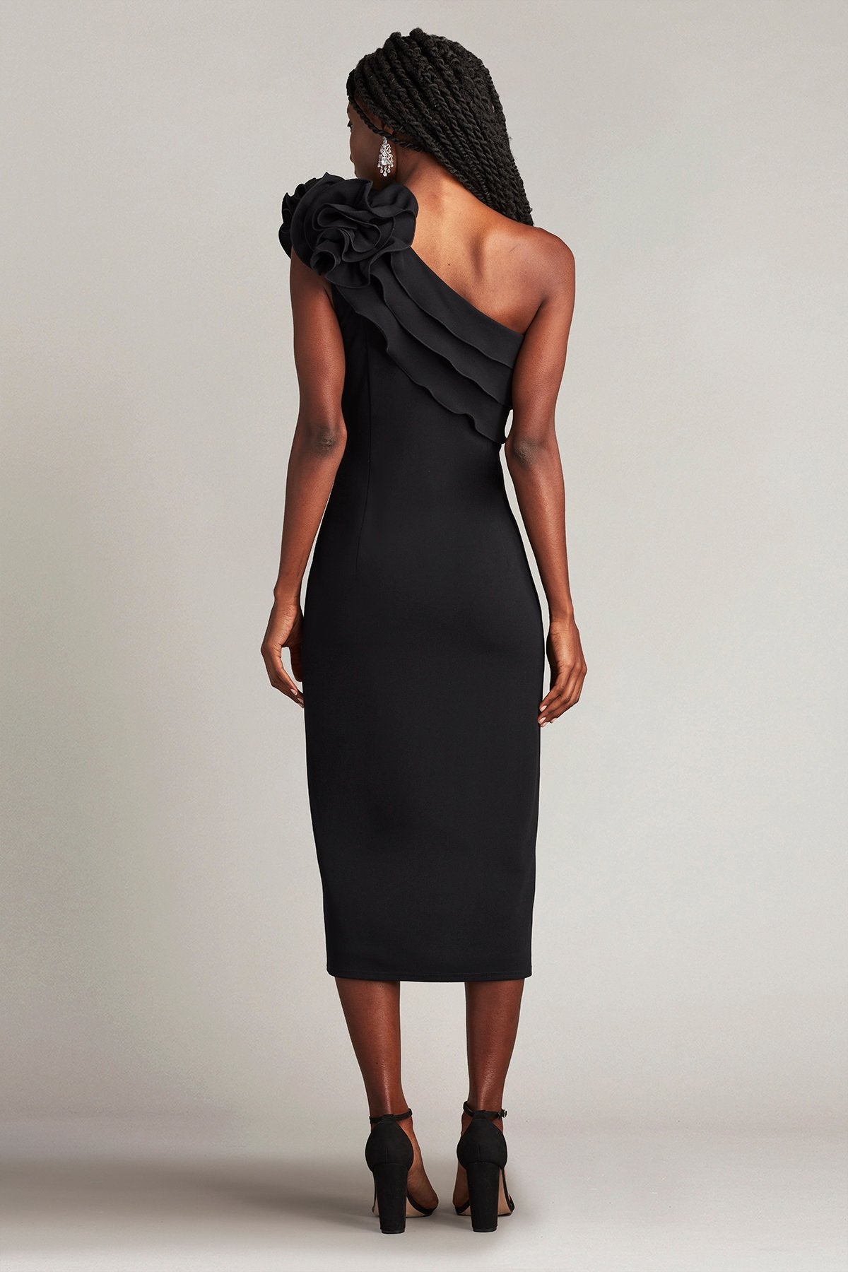 Pike Draped Rosette Shoulder Dress