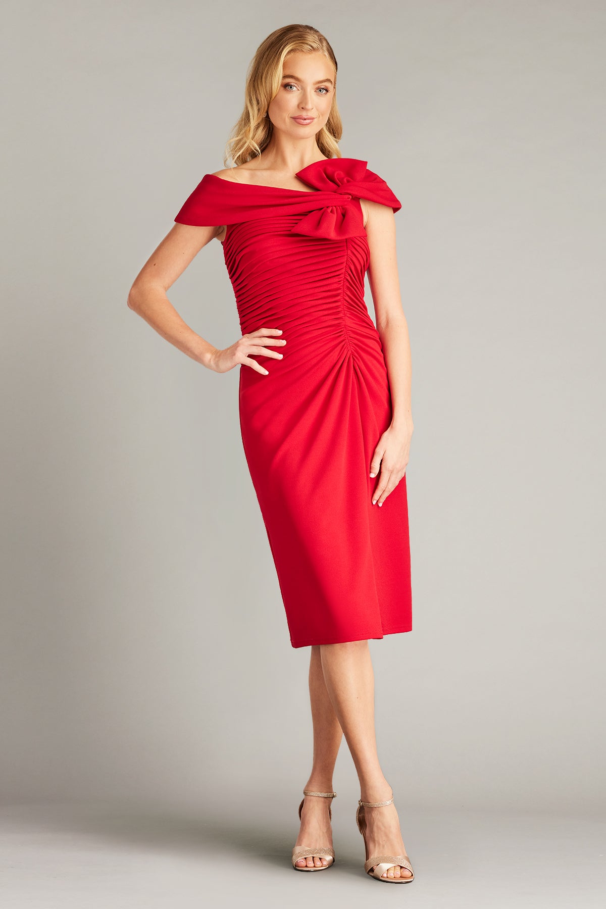 Darina Draped Bow Dress
