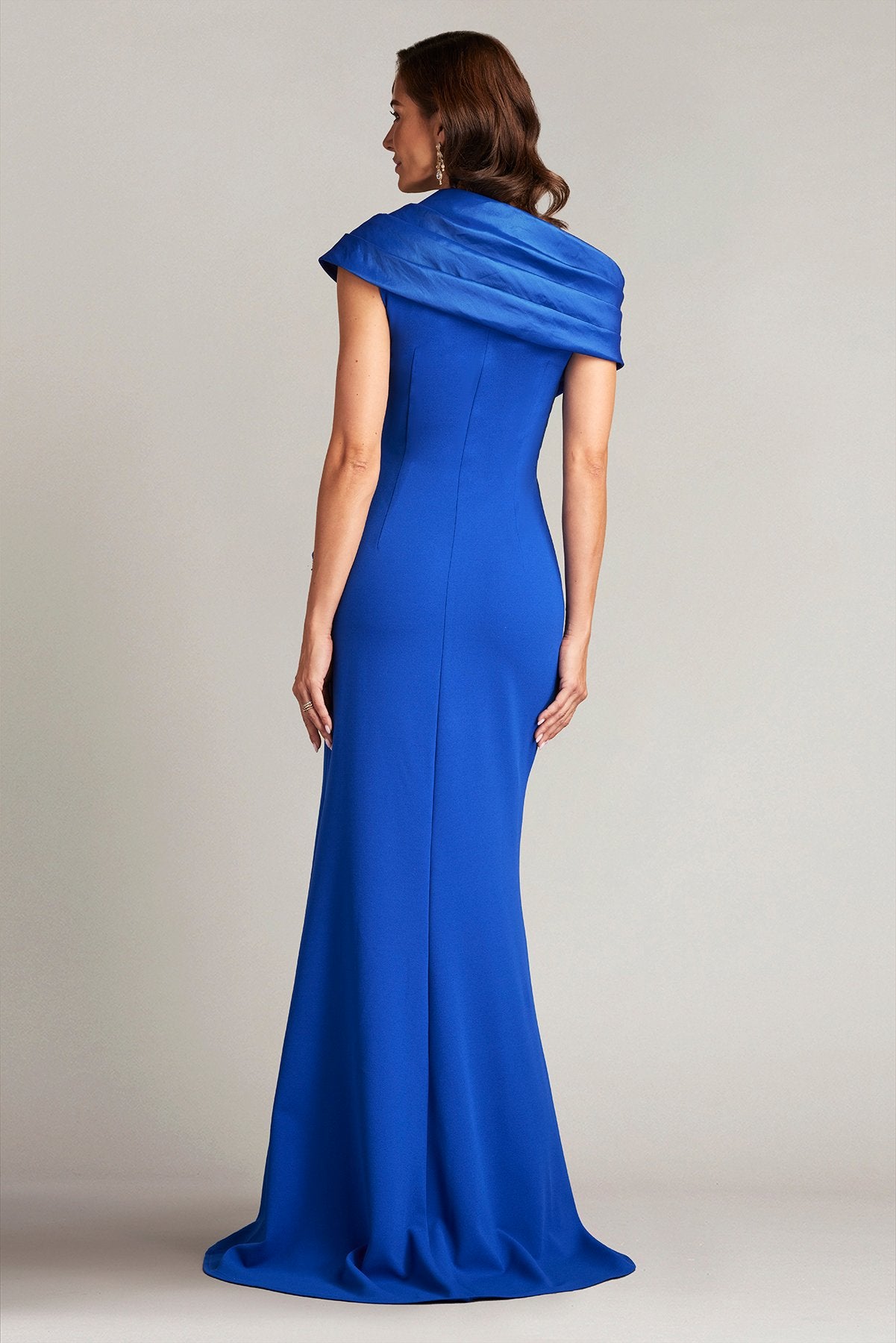 Duke Asymmetric Draped Flounce Gown