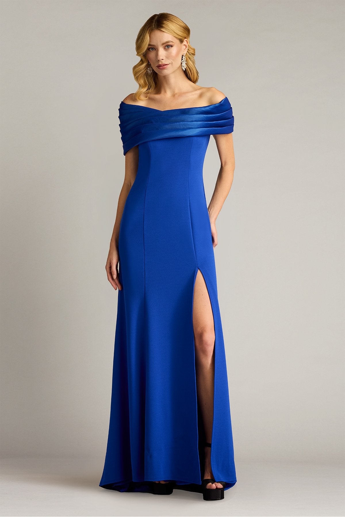 Dalton Two-Tone Off-Shoulder Gown MYSTC – Tadashi Shoji Official