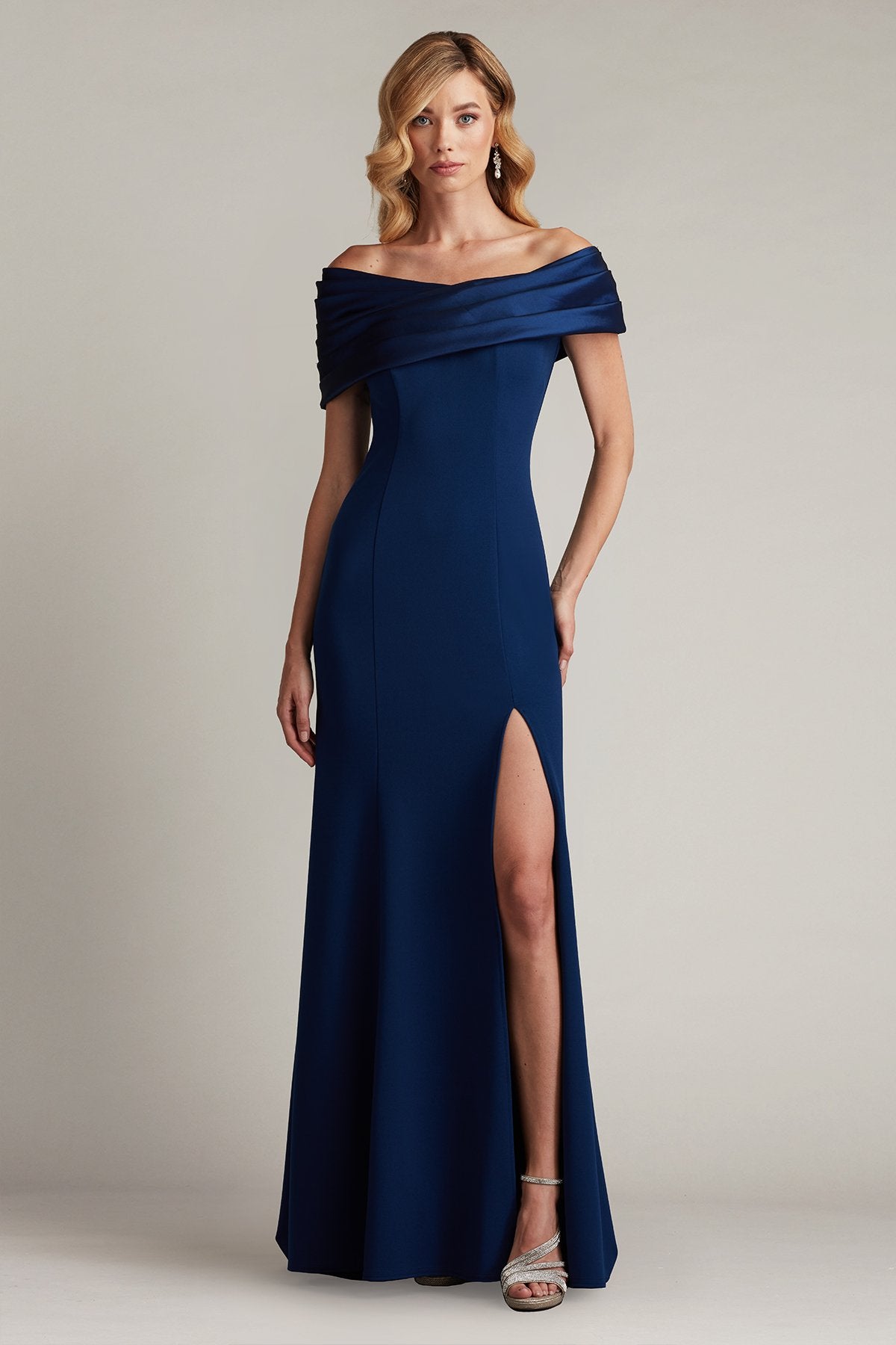Dalton Two-Tone Off-Shoulder Gown NAVY – Tadashi Shoji Official