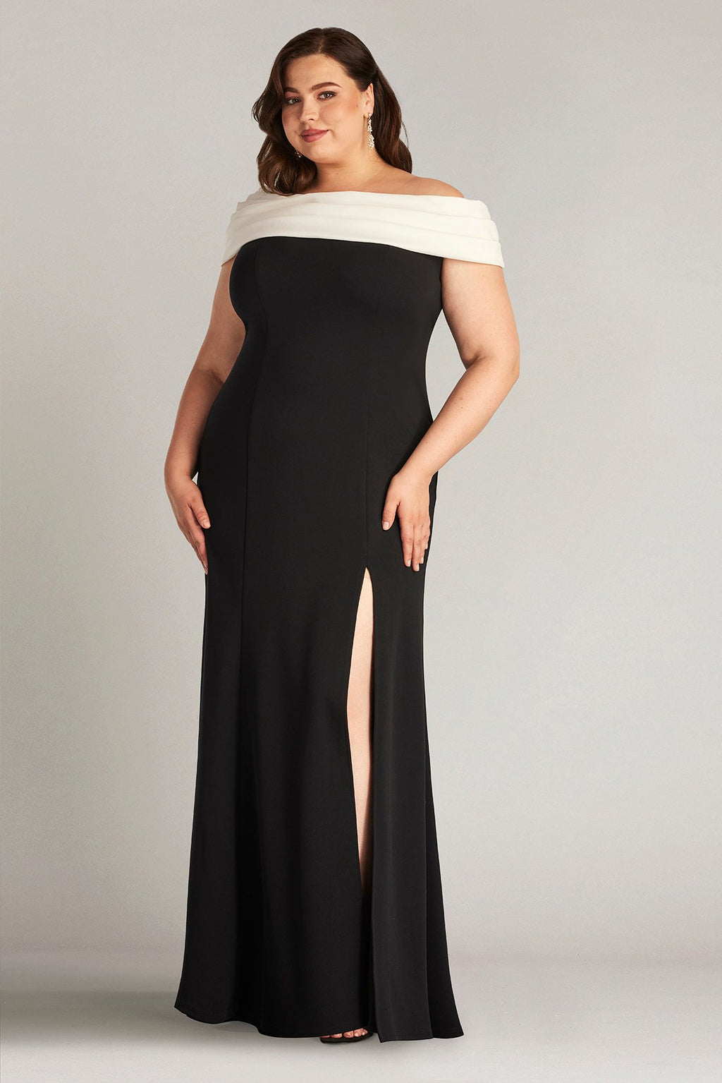 Dalton Two-Tone Off-Shoulder Gown- PLUS SIZE