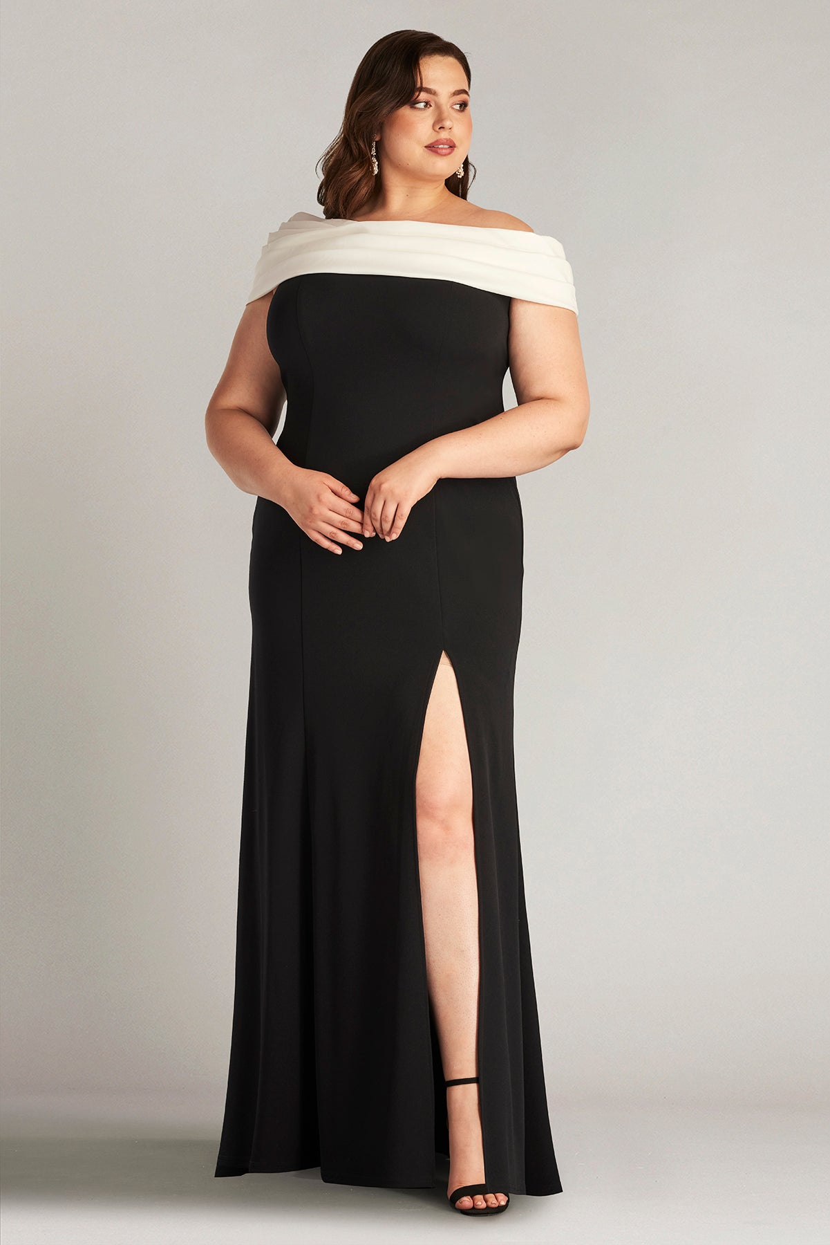 Dalton Two-Tone Off-Shoulder Gown- PLUS SIZE