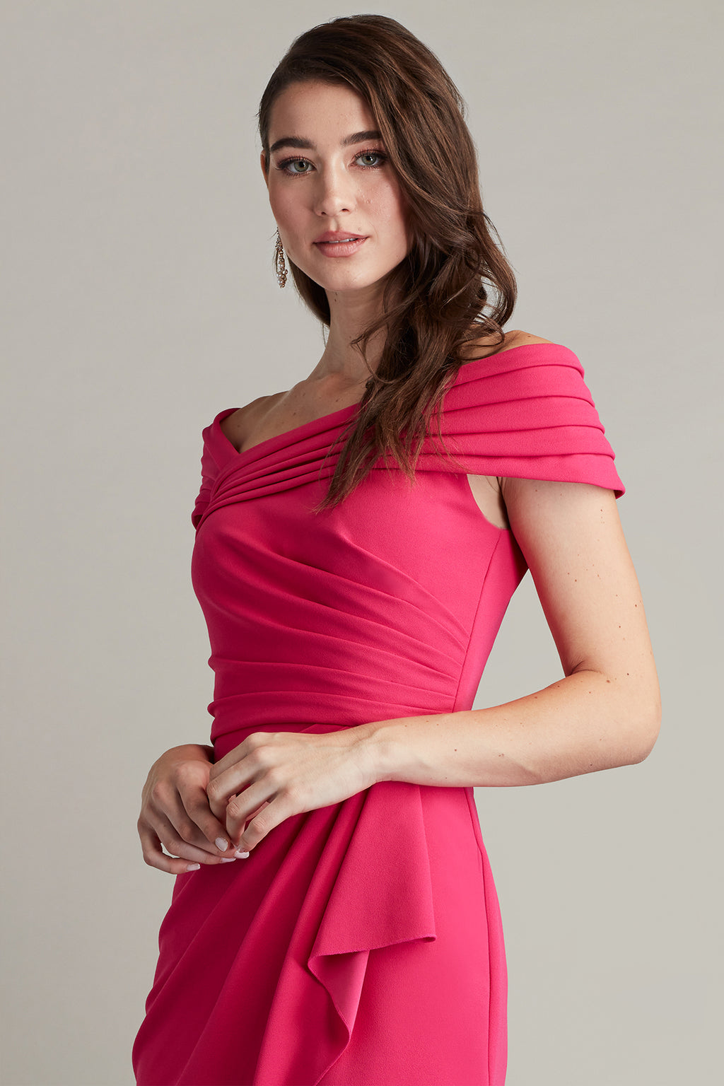 Cerise Crepe Cocktail Dress