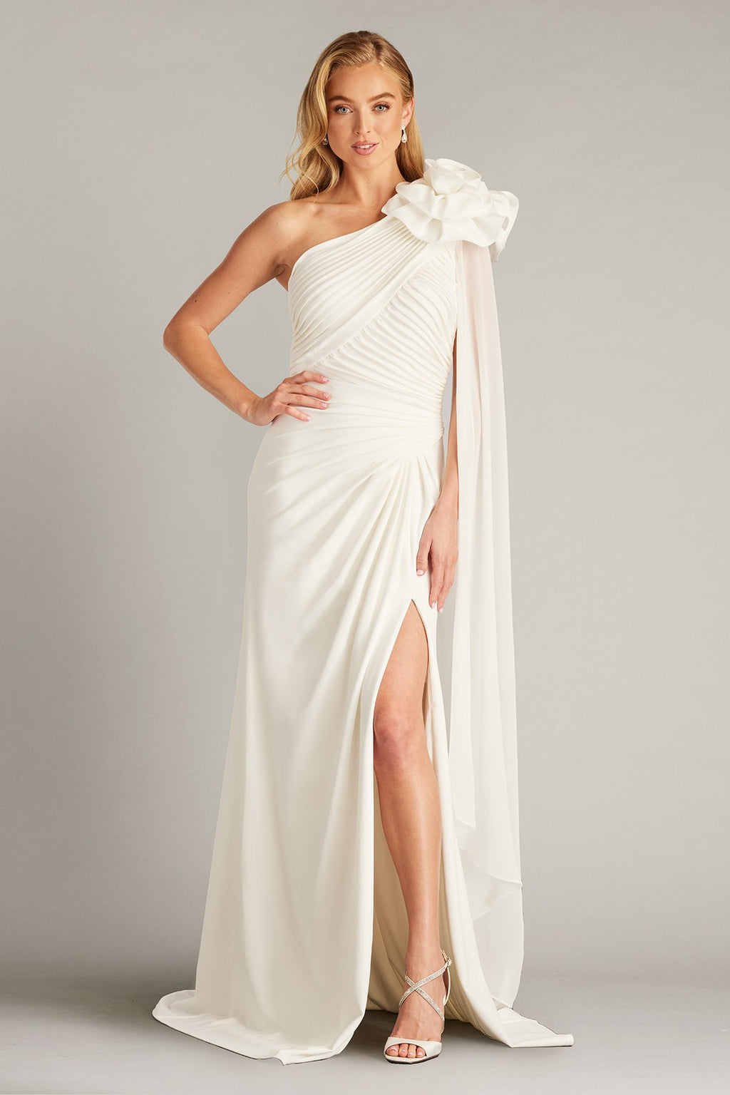 Amoret Rosette Shoulder Gown