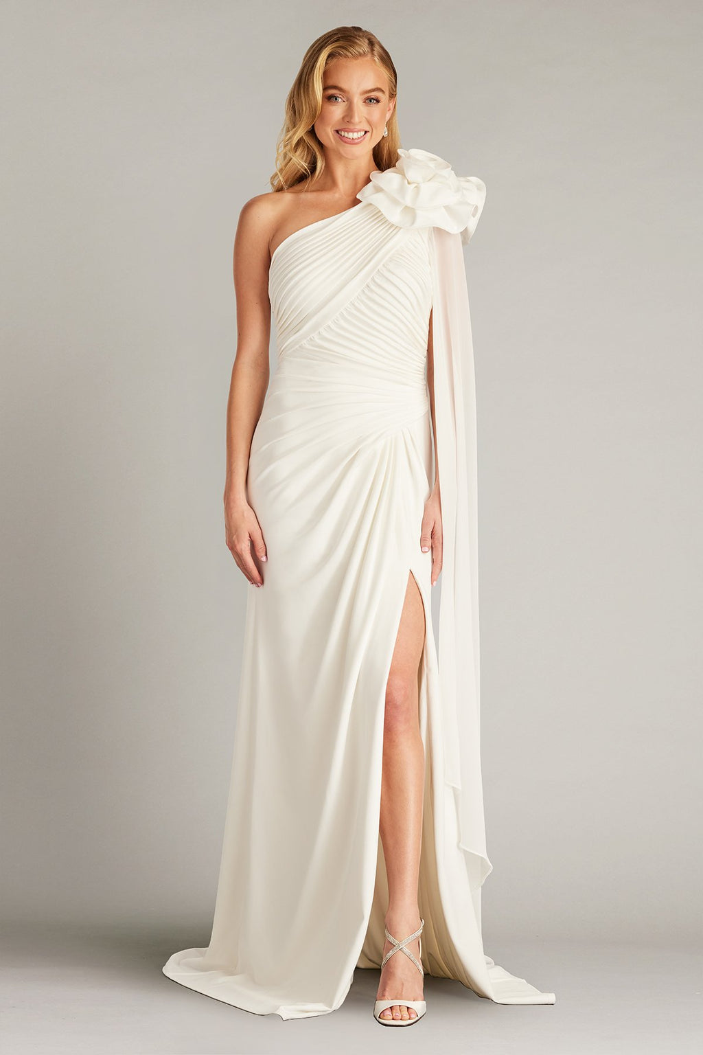 Amoret Rosette Shoulder Gown