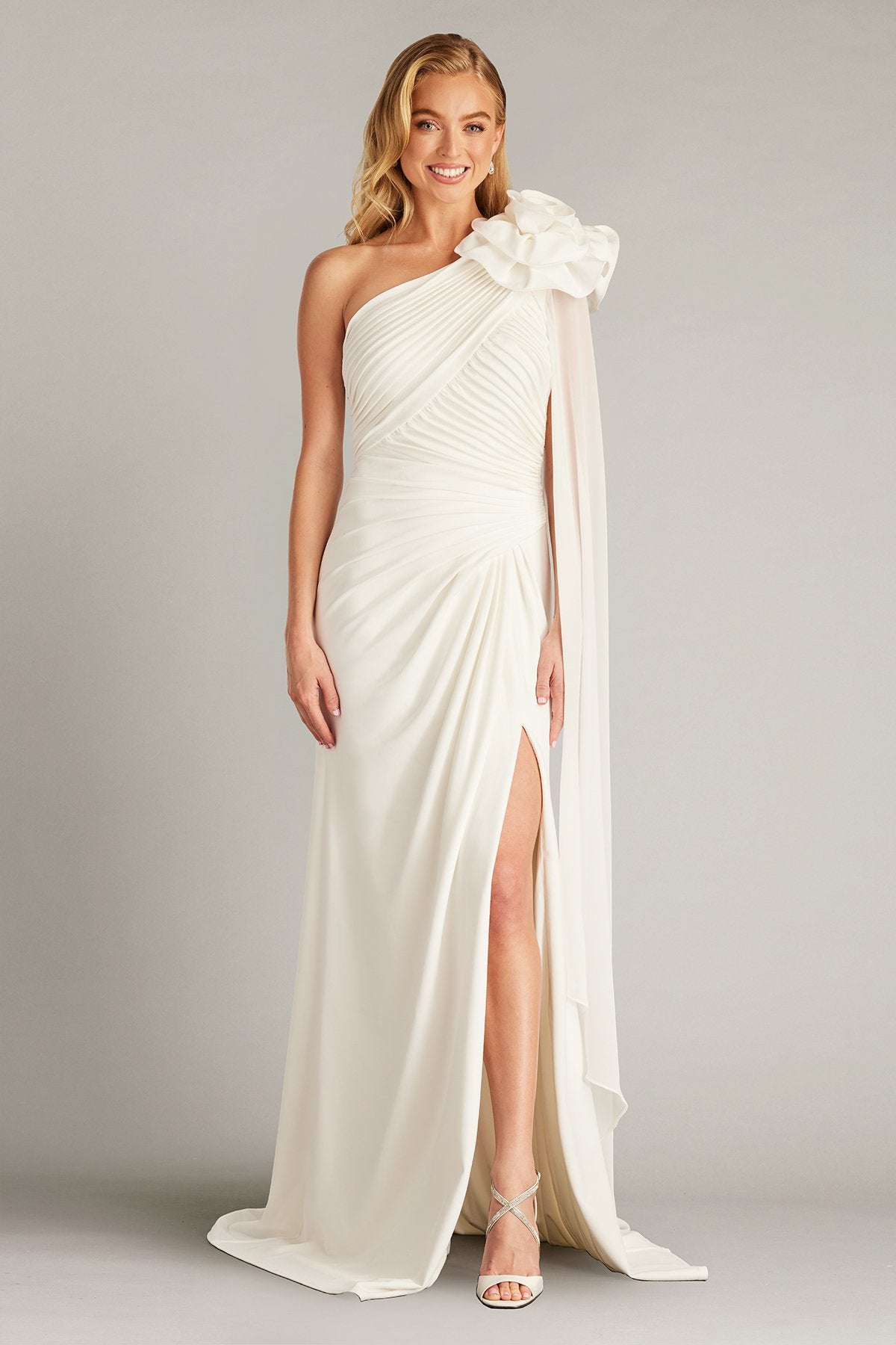 Amoret Rosette Shoulder Gown