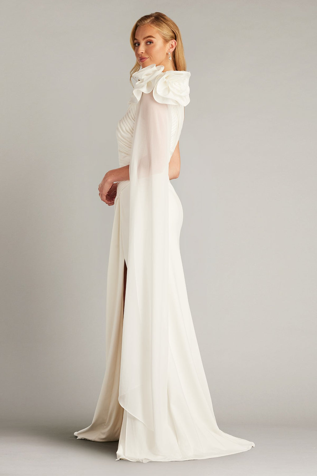 Amoret Rosette Shoulder Gown