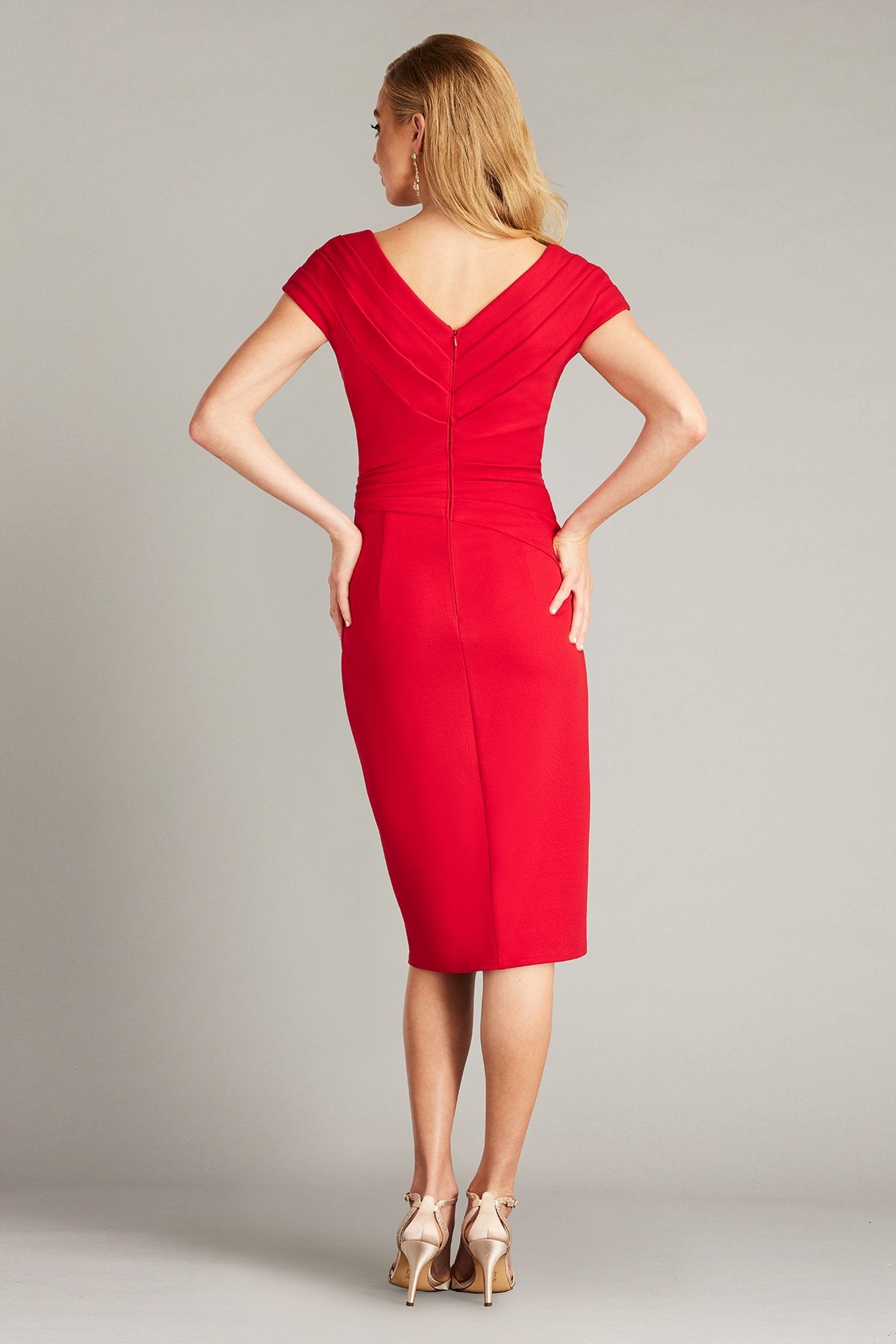 Molloy Pleated Drape Cocktail Dress