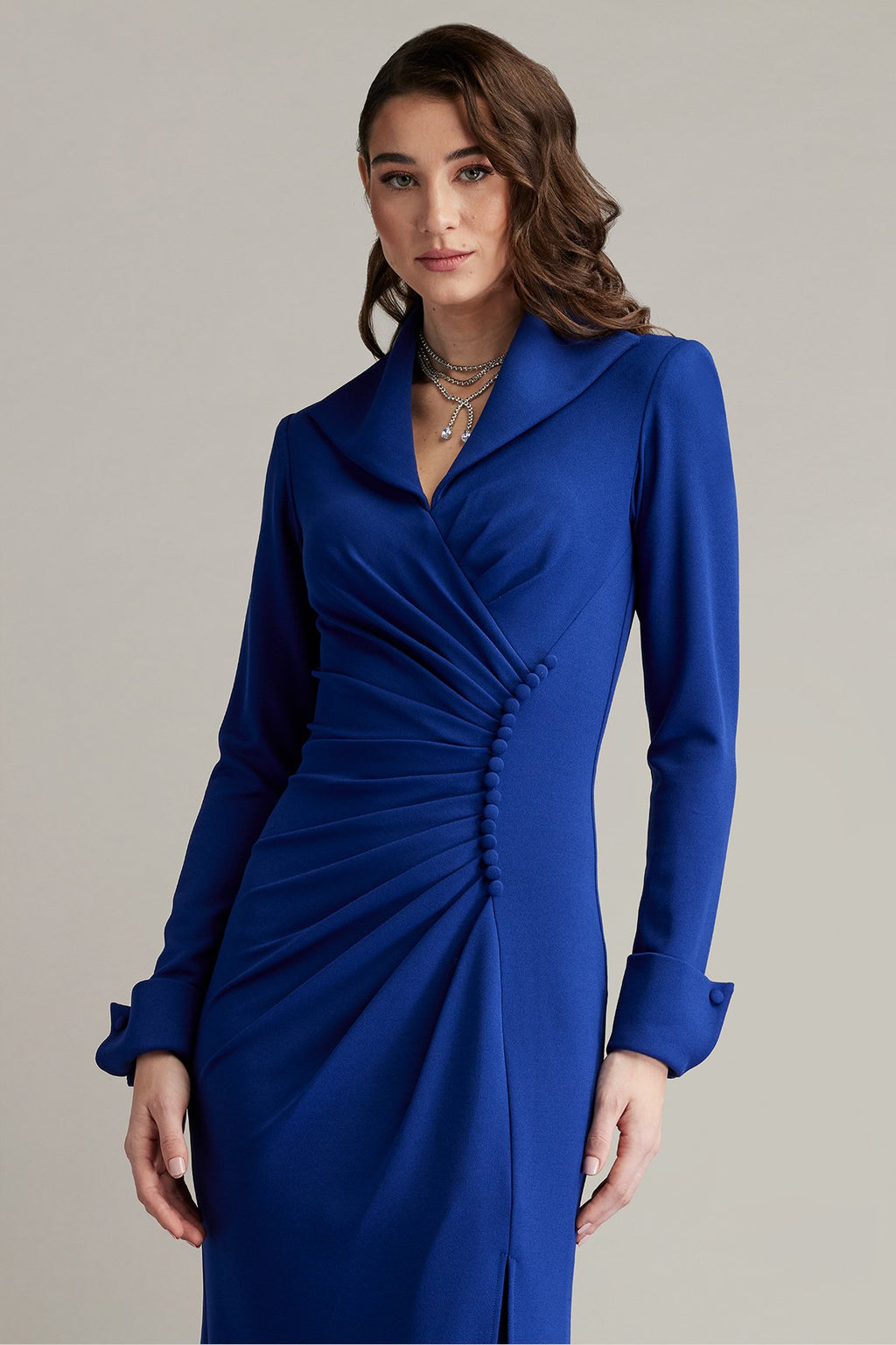Jerico Ruched French Cuff Gown